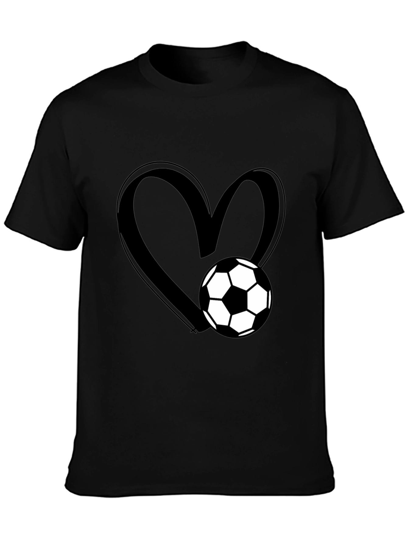 Soccer Love Graphic T-Shirt - Black