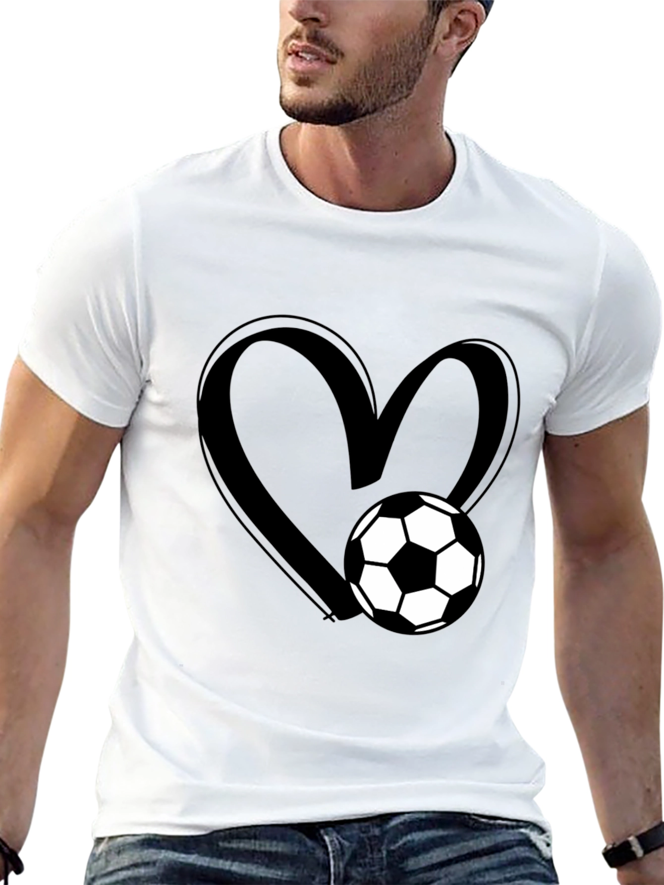 Soccer Love Graphic T-Shirt - Black