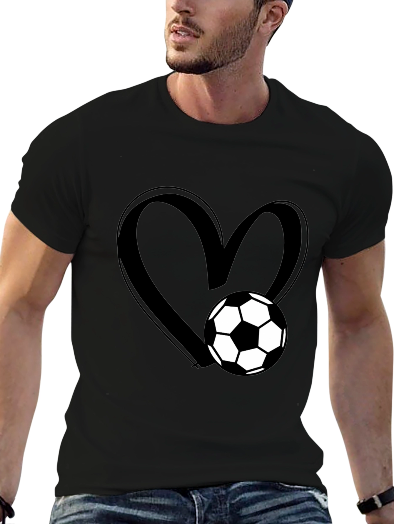 Soccer Love Graphic T-Shirt - Black