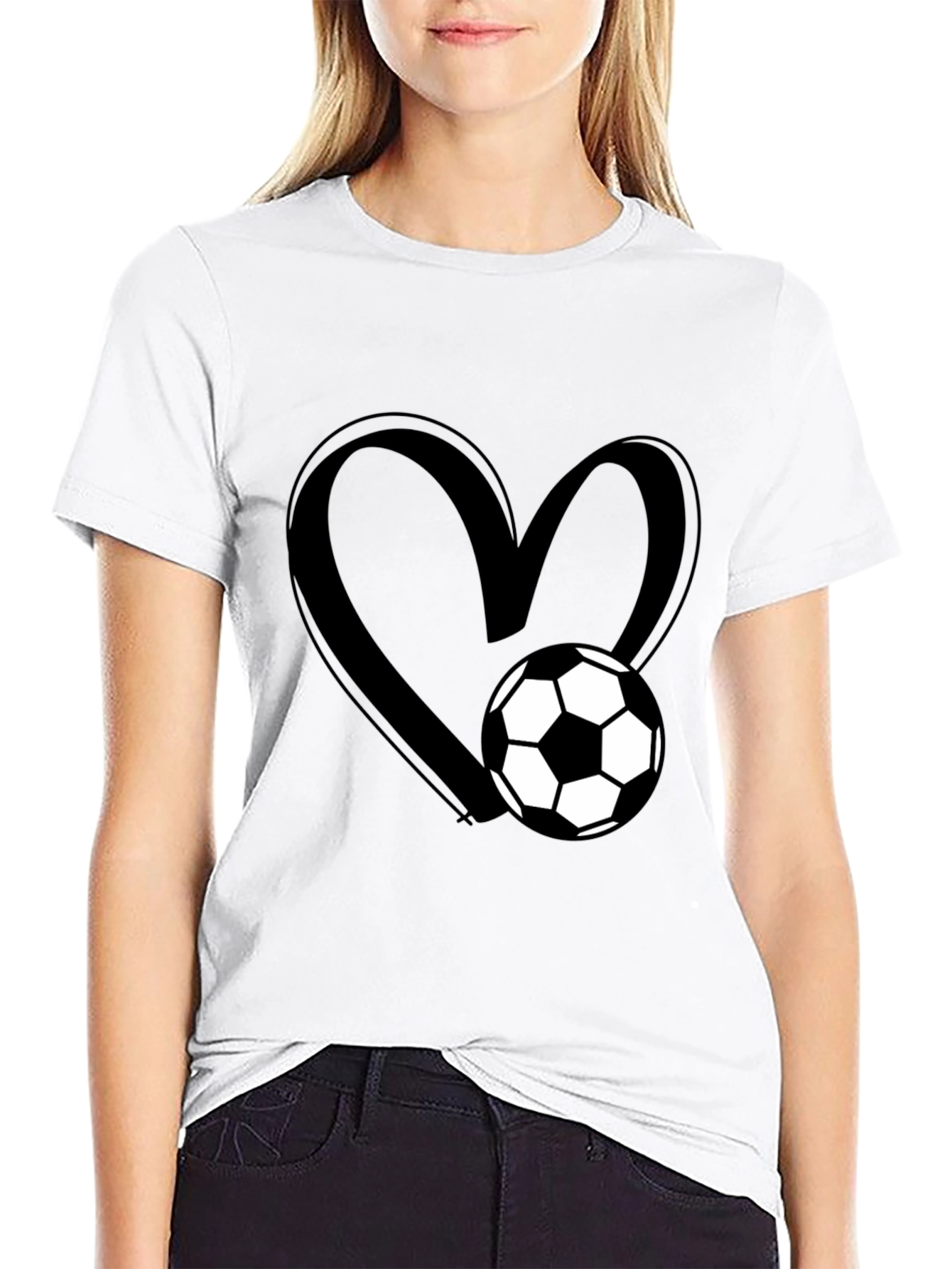 Soccer Love Graphic T-Shirt - Black
