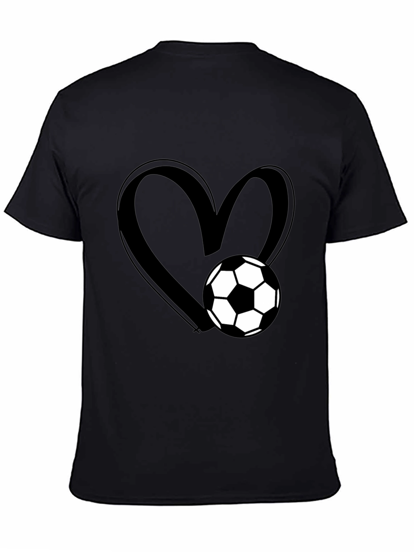 Soccer Love Graphic T-Shirt - Black
