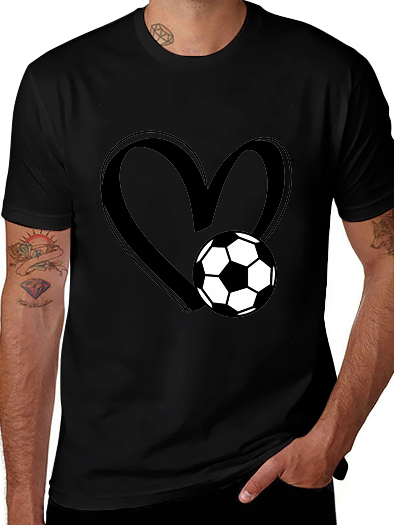 Soccer Love Graphic T-Shirt - Black