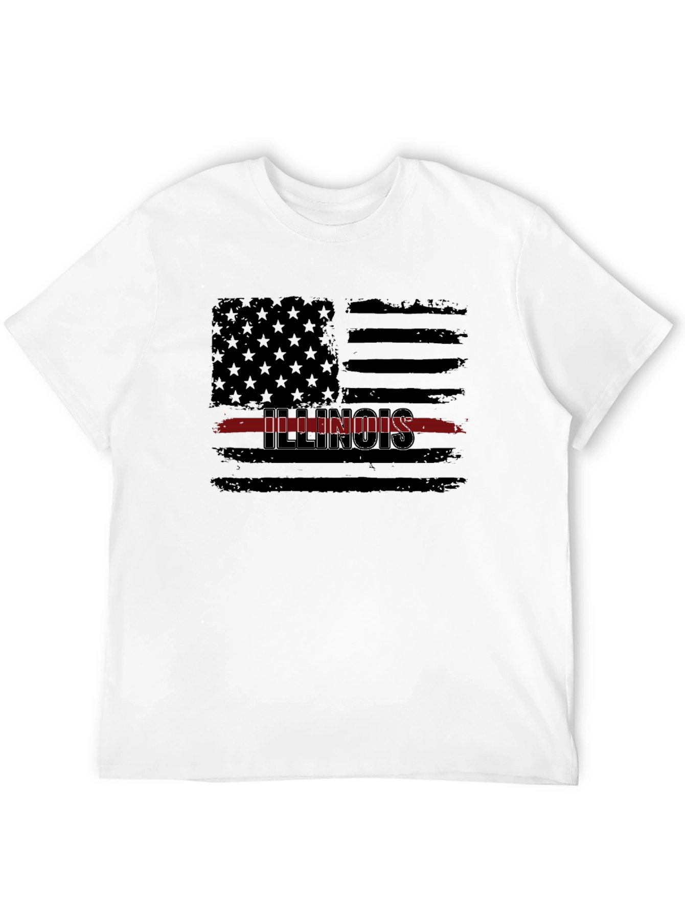 Illinois Thin Red Line Flag T-Shirt