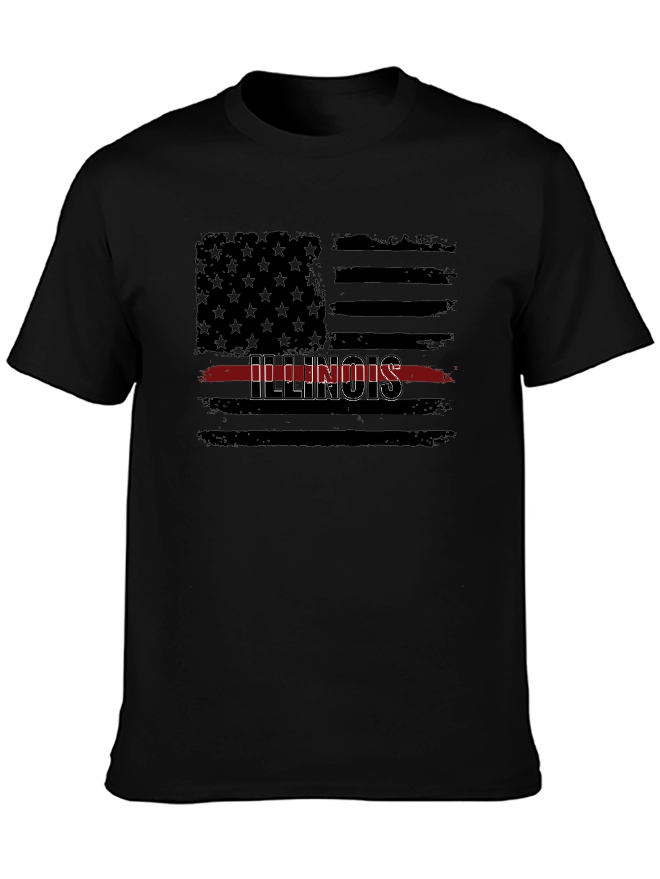 Illinois Thin Red Line Flag T-Shirt