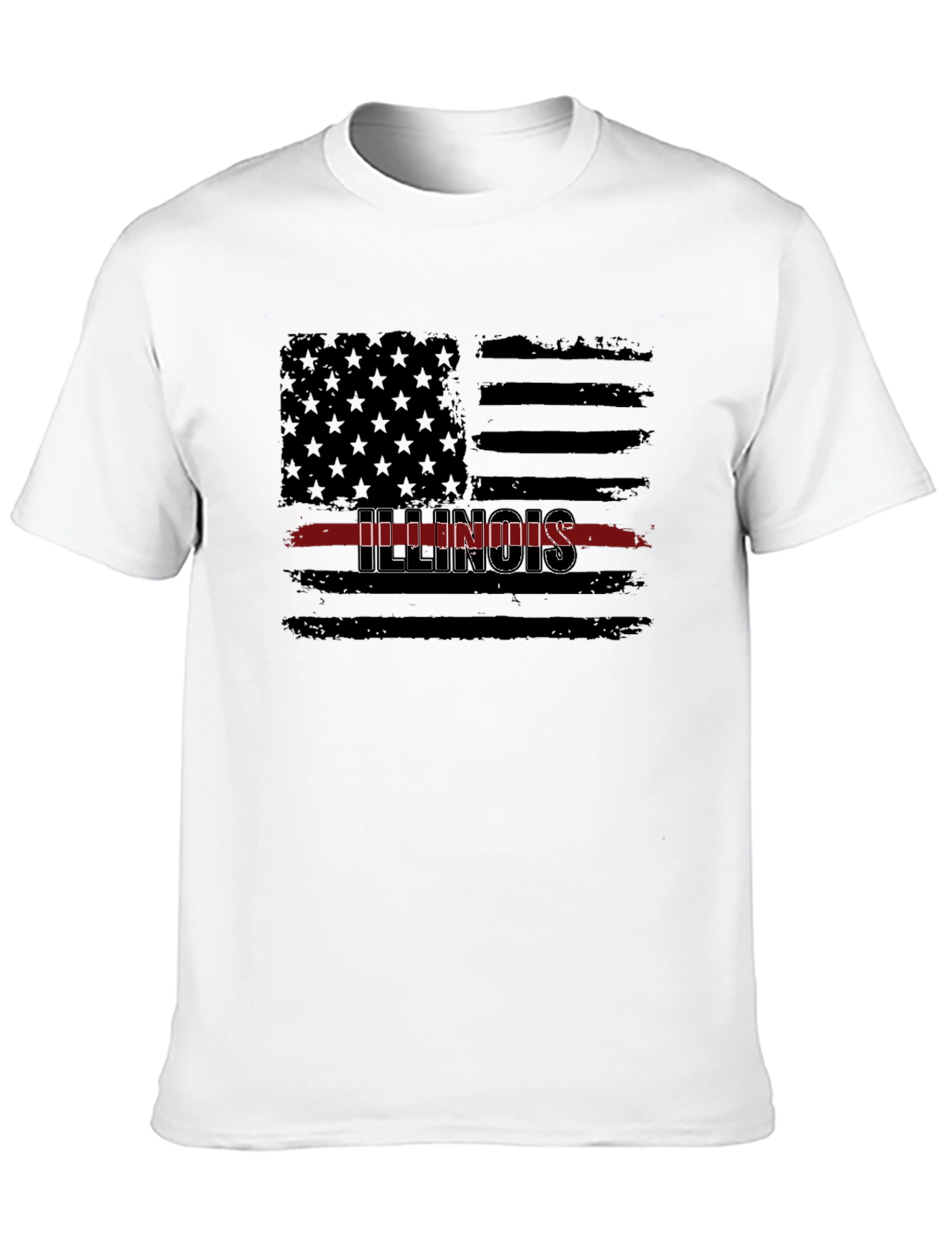 Illinois Thin Red Line Flag T-Shirt