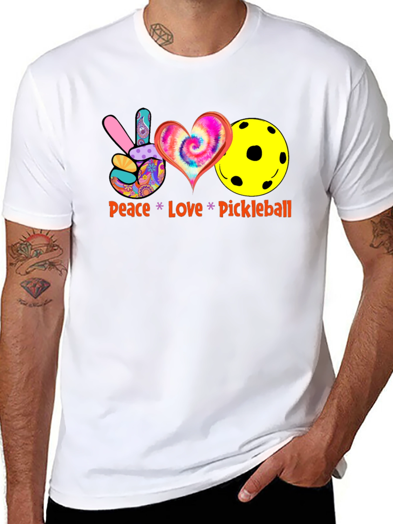 Peace Love Pickleball Black T-Shirt