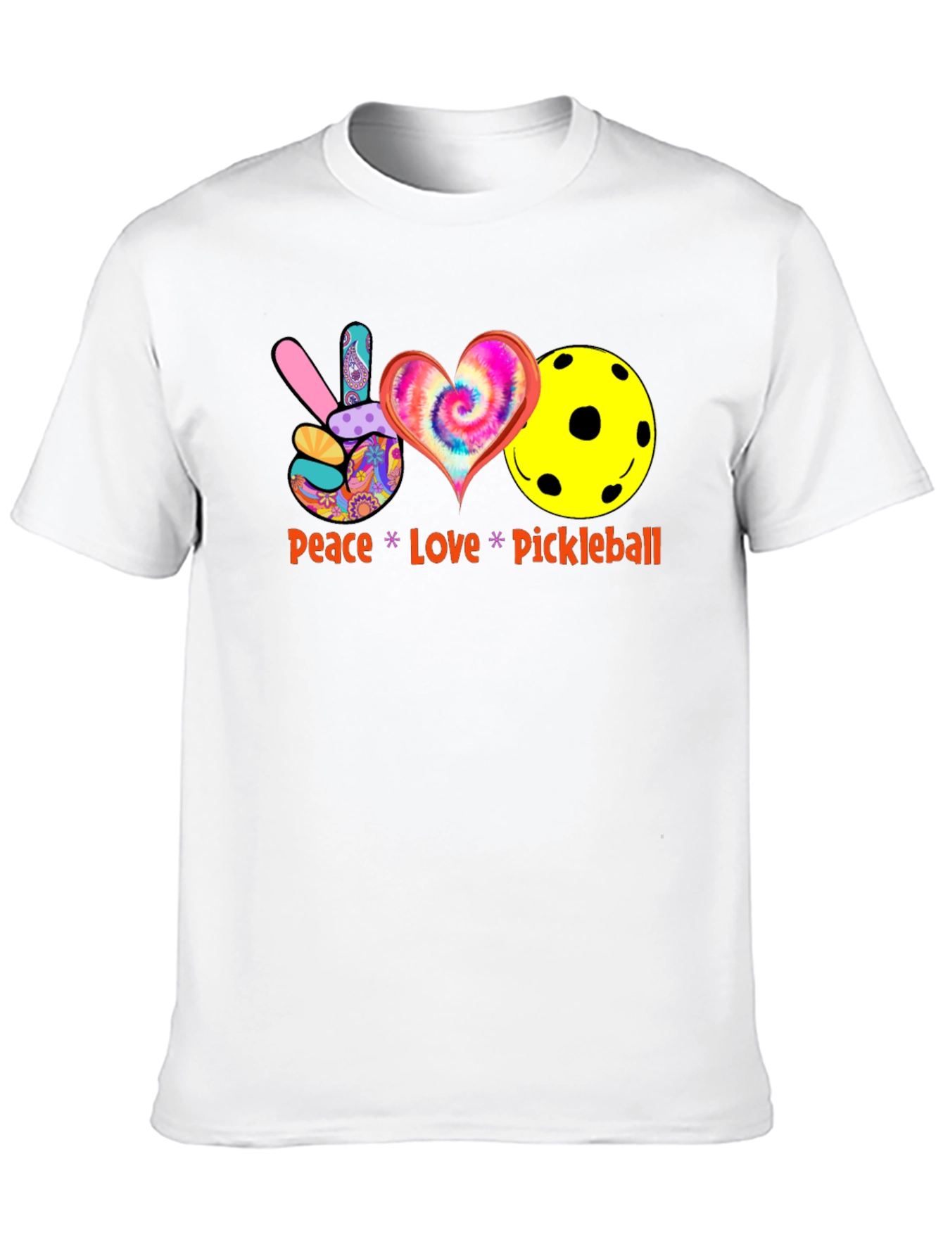 Peace Love Pickleball Black T-Shirt