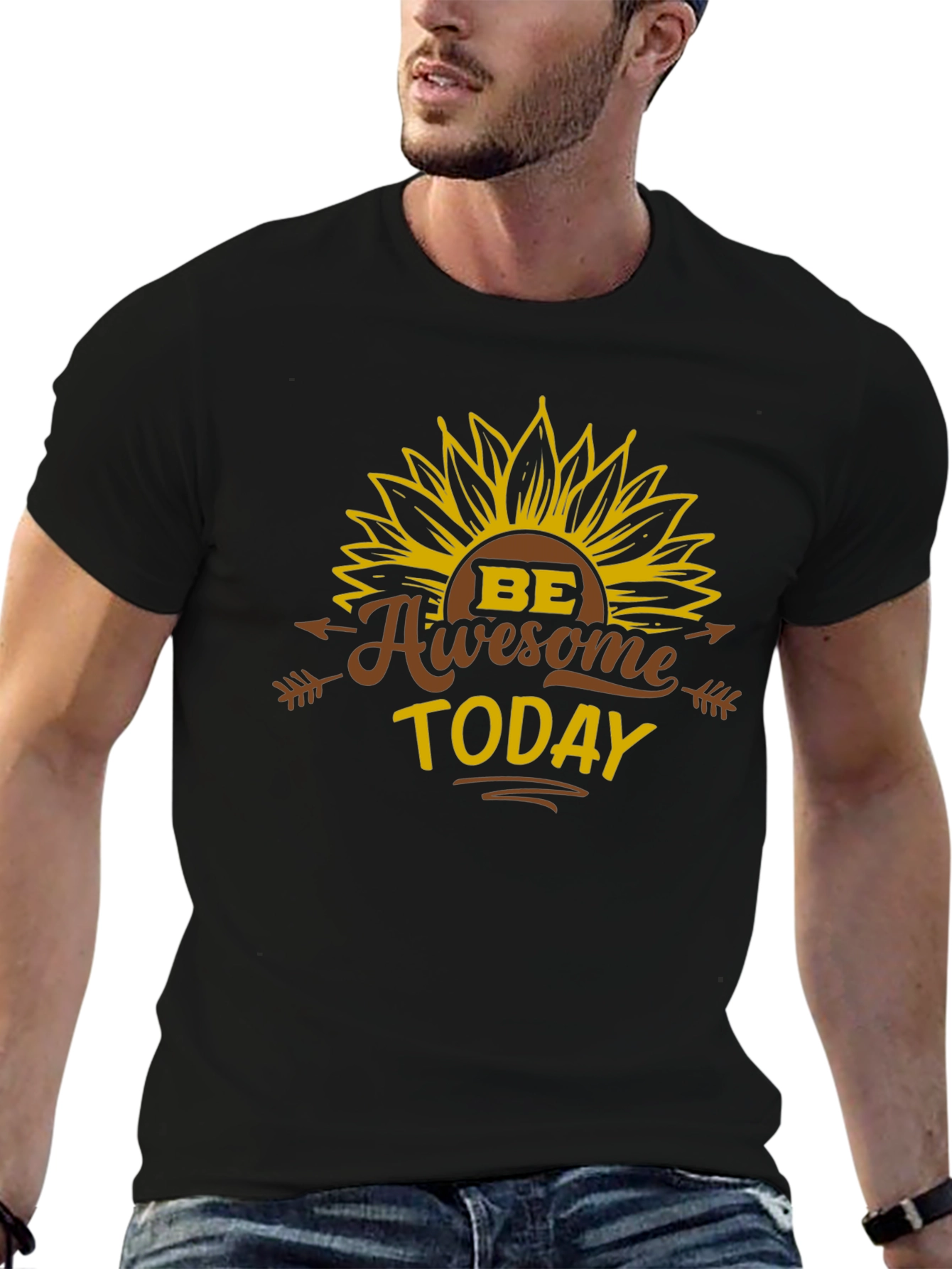 Be Awesome Today T-Shirt - Sunflower Graphic Tee