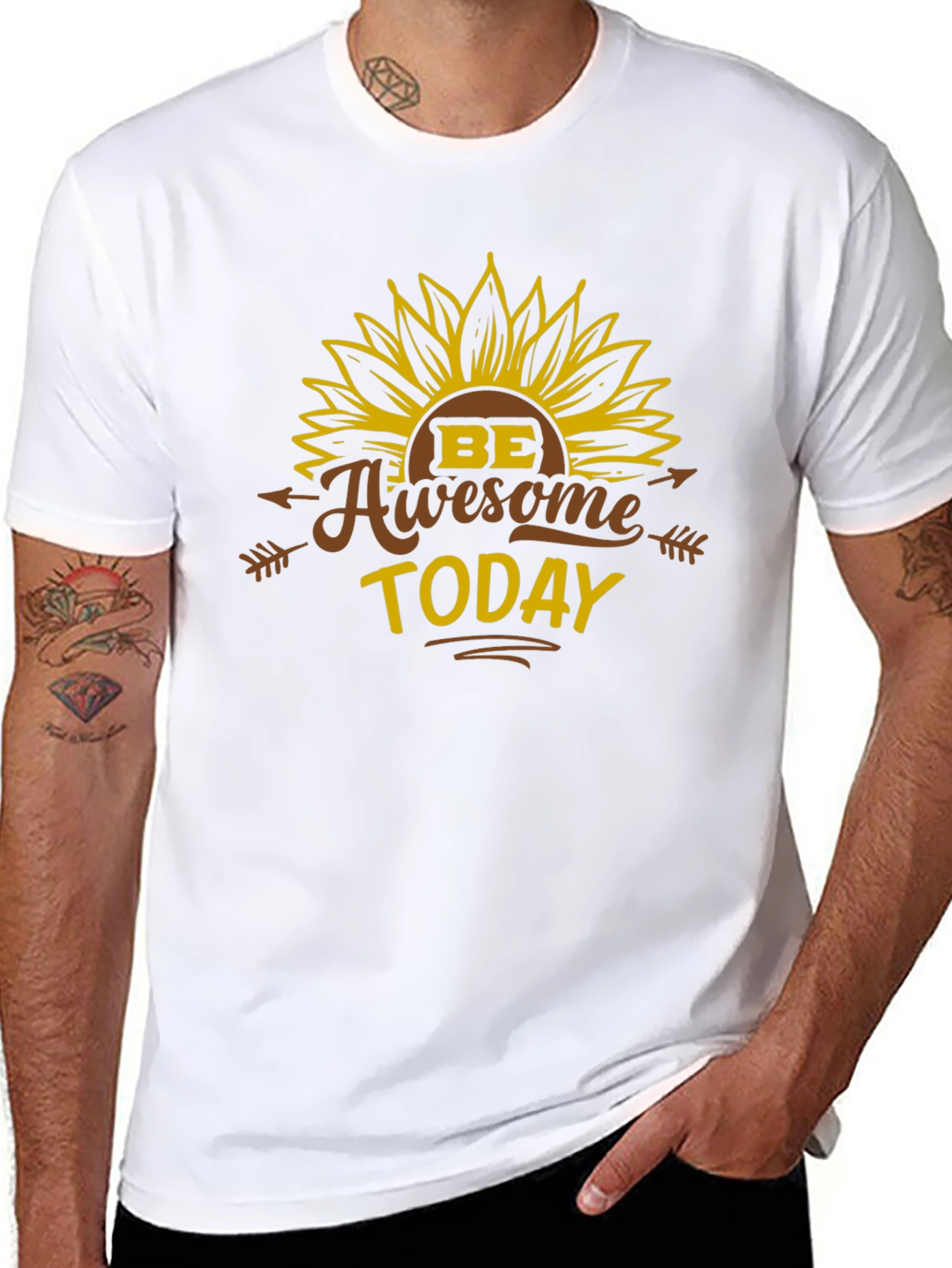 Be Awesome Today T-Shirt - Sunflower Graphic Tee