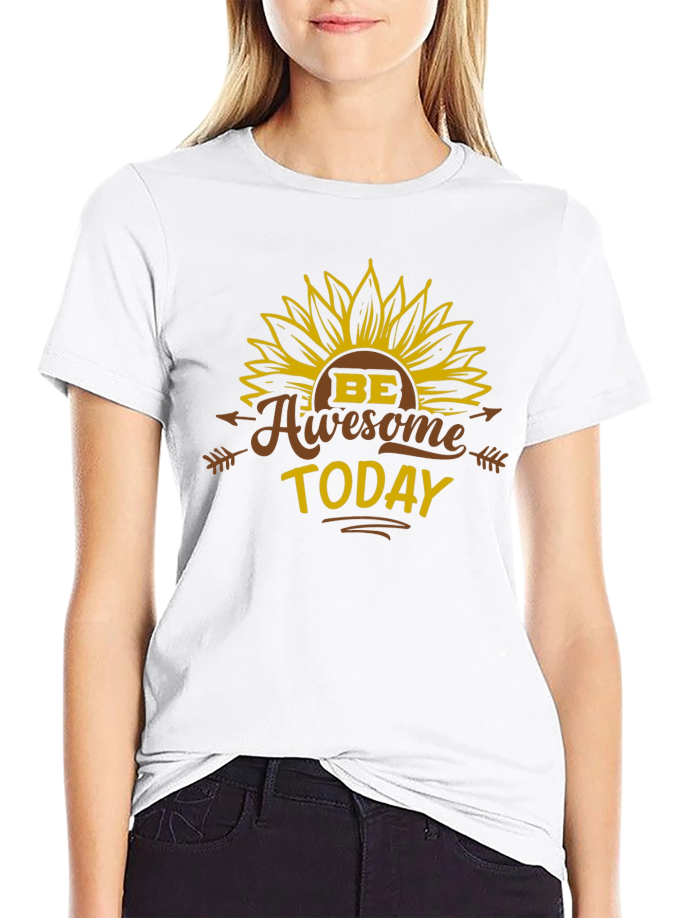 Be Awesome Today T-Shirt - Sunflower Graphic Tee