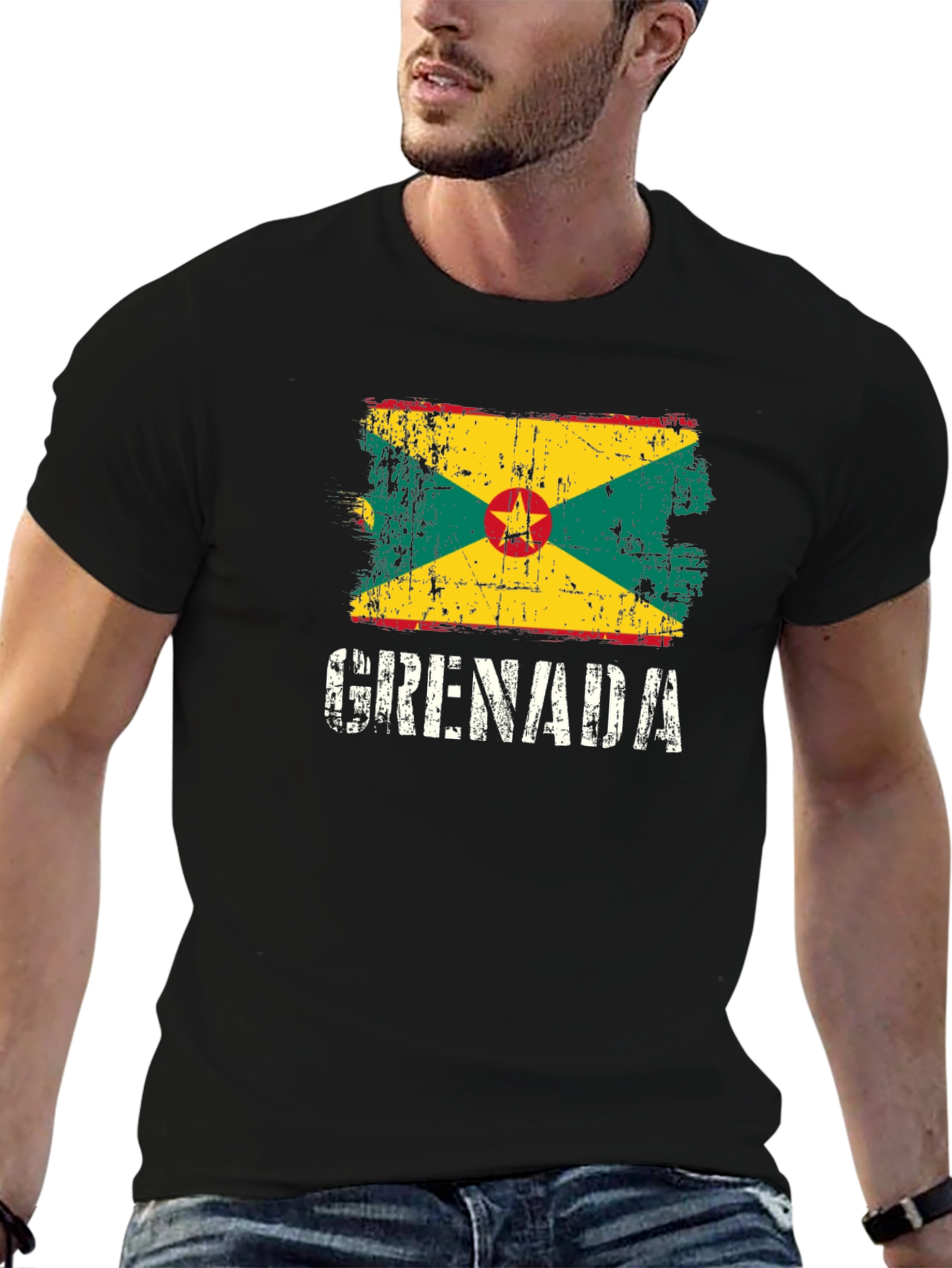 Grenada Flag T-Shirt - Distressed Style