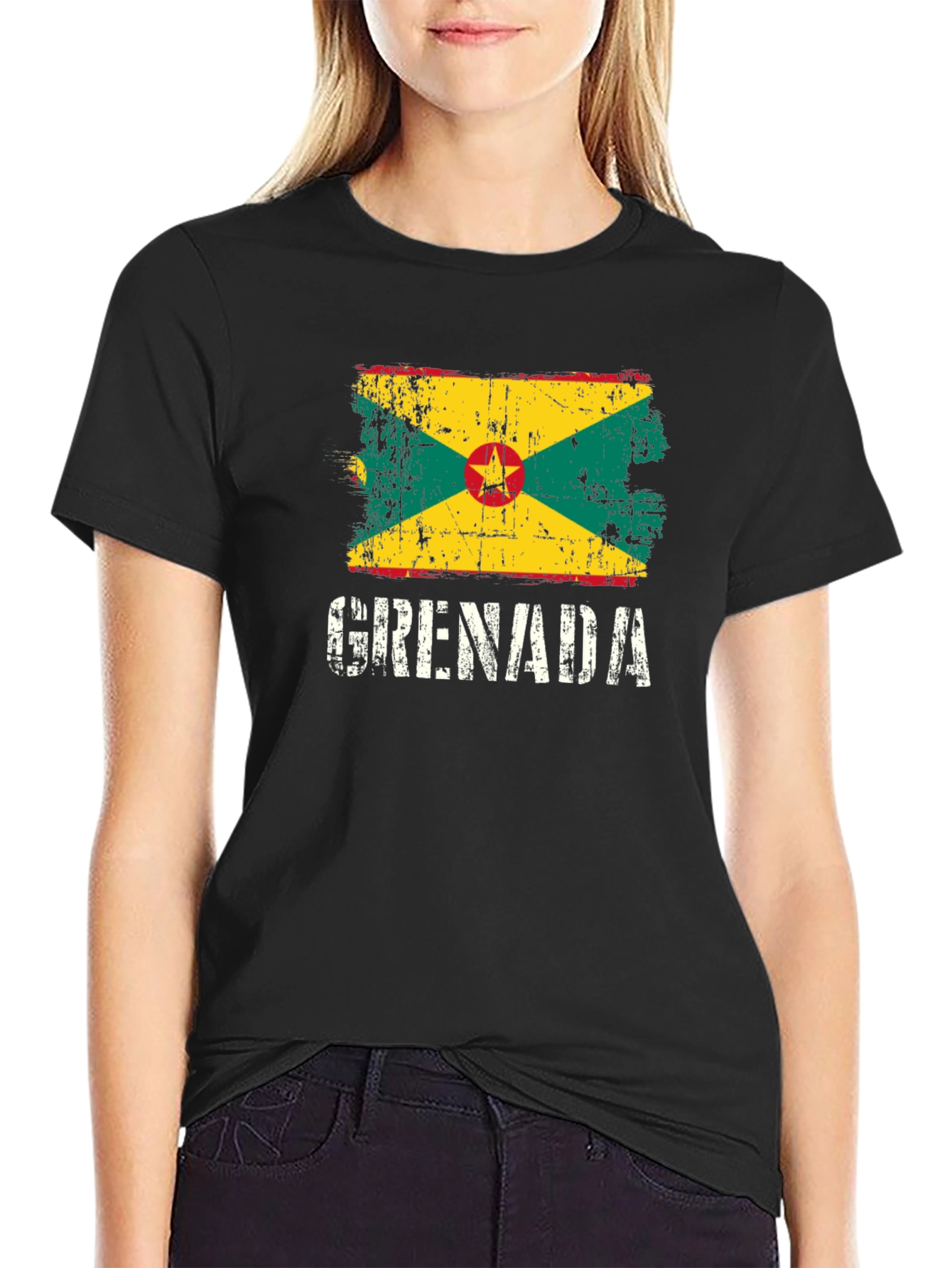 Grenada Flag T-Shirt - Distressed Style