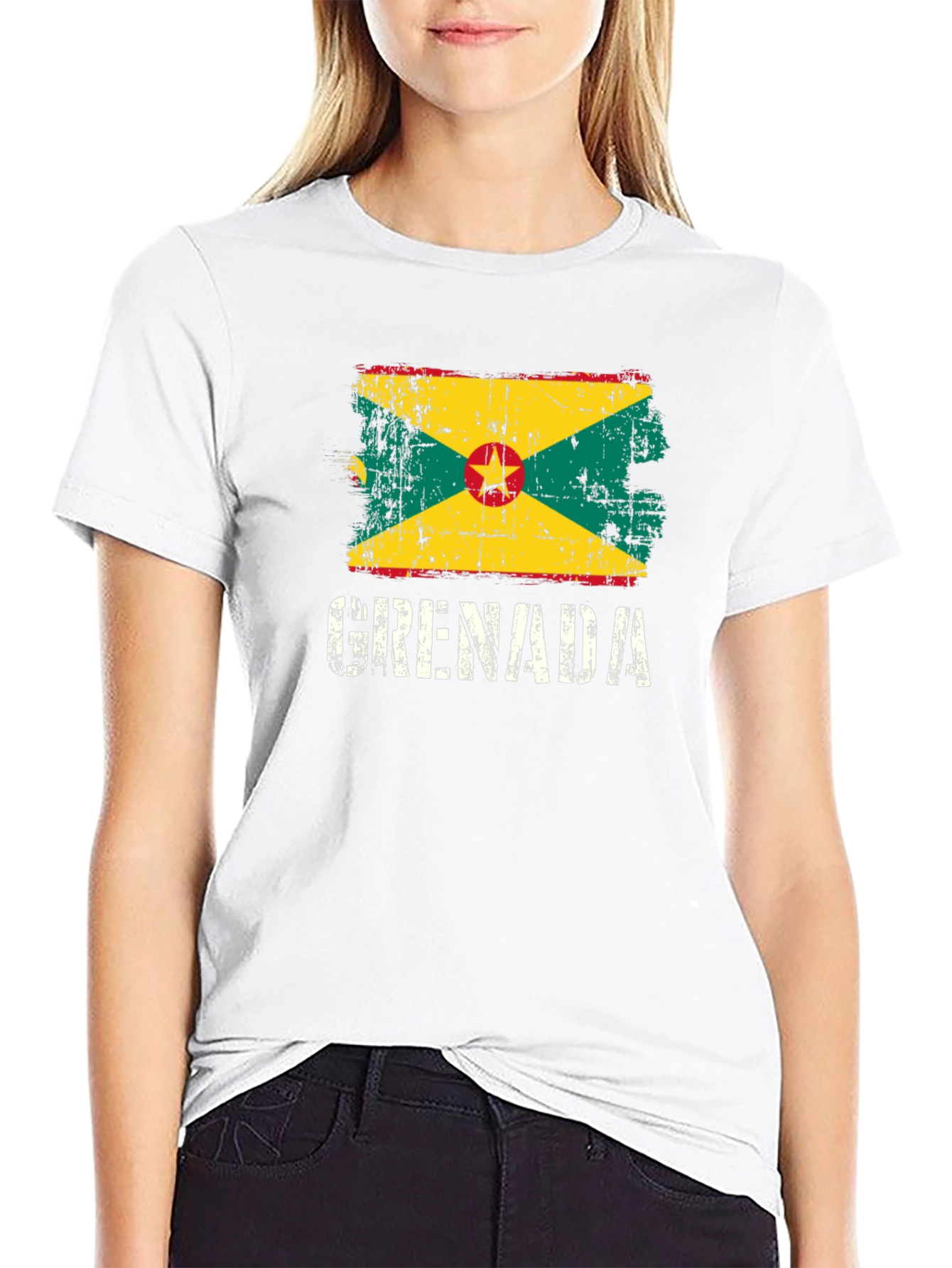 Grenada Flag T-Shirt - Distressed Style