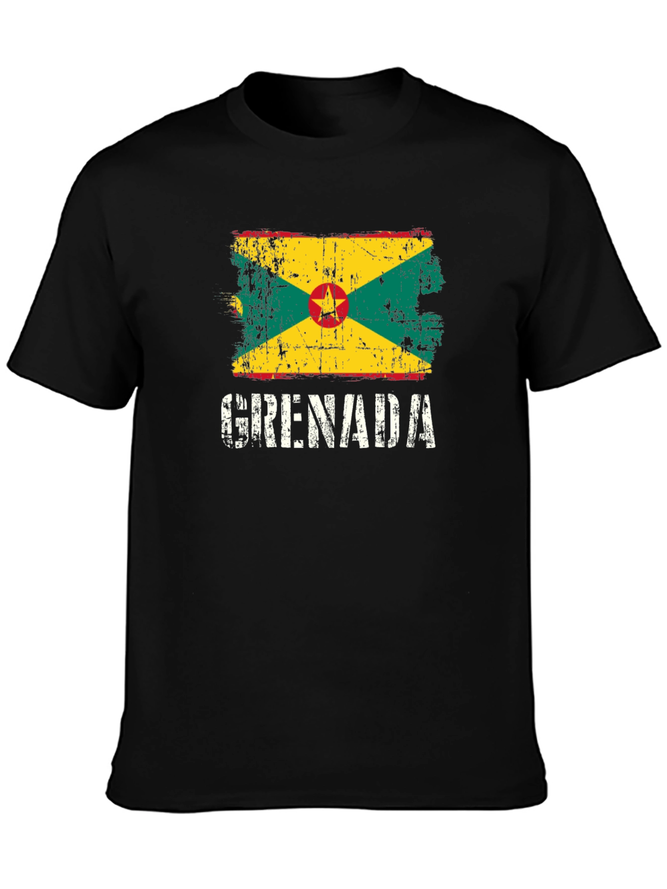 Grenada Flag T-Shirt - Distressed Style