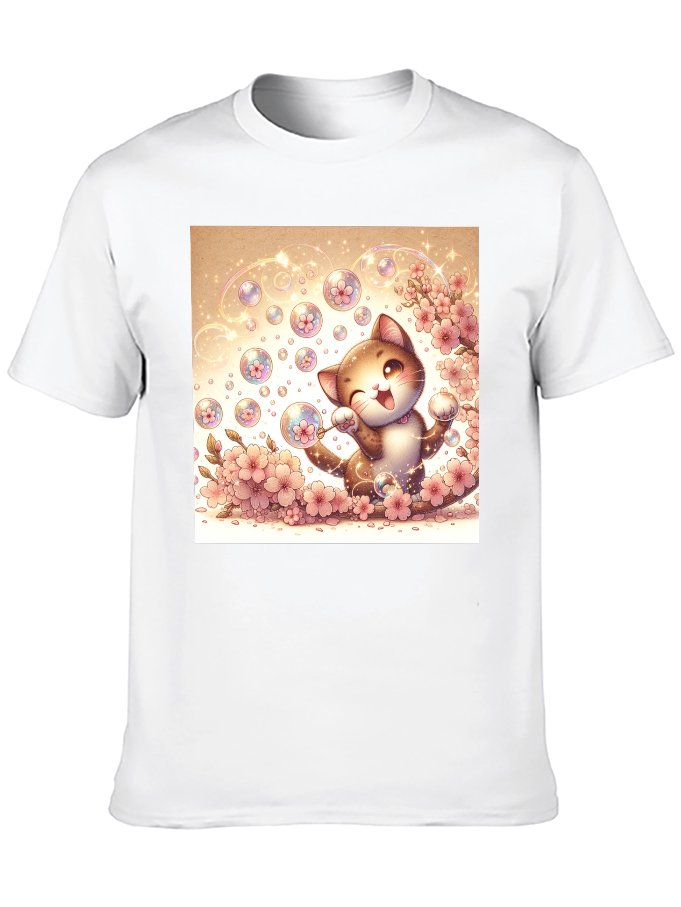 Kawaii Cat Bubble T-Shirt