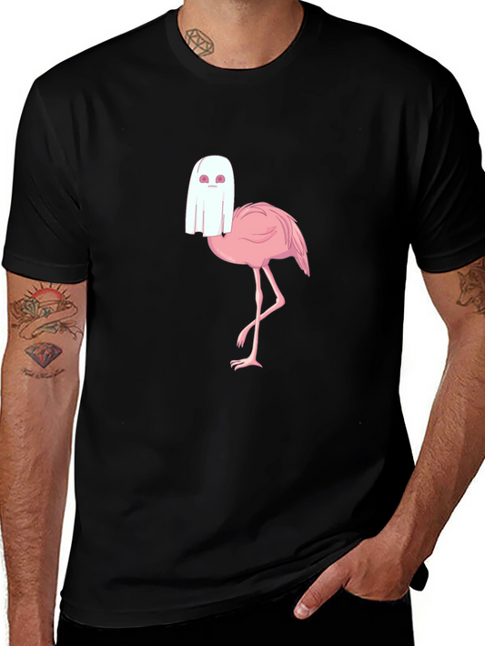 Ghost Flamingo T-Shirt - Spooky Season Style