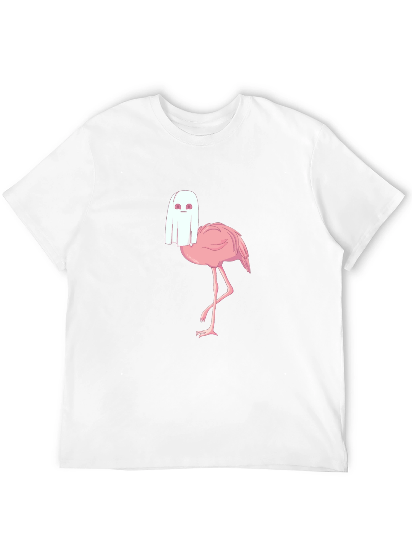 Ghost Flamingo T-Shirt - Spooky Season Style