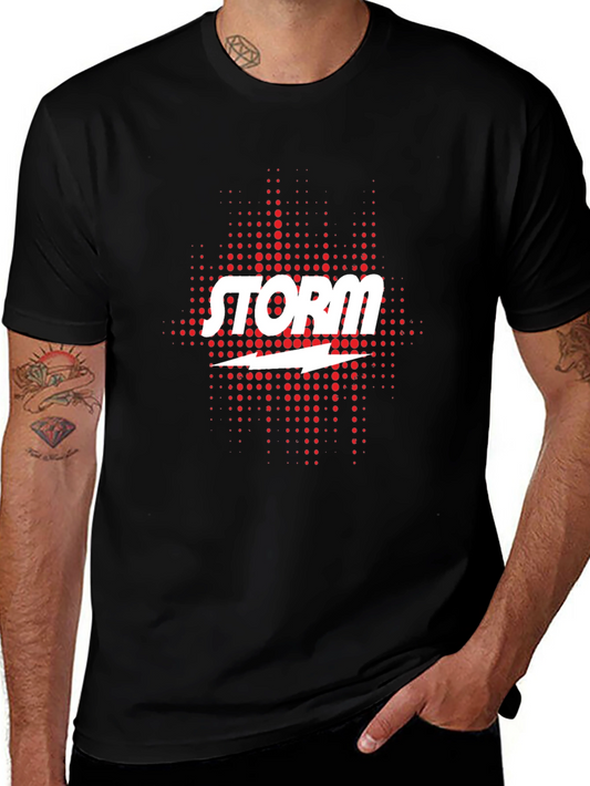 Storm Graphic Tee - Black Cotton T-Shirt for Men