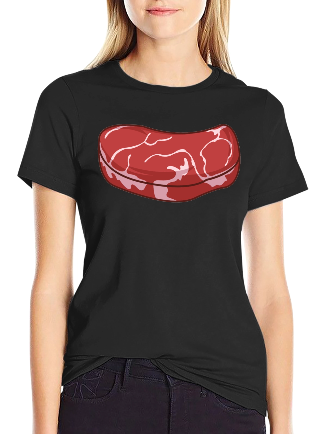 Steak Graphic T-Shirt - Novelty Food Tee