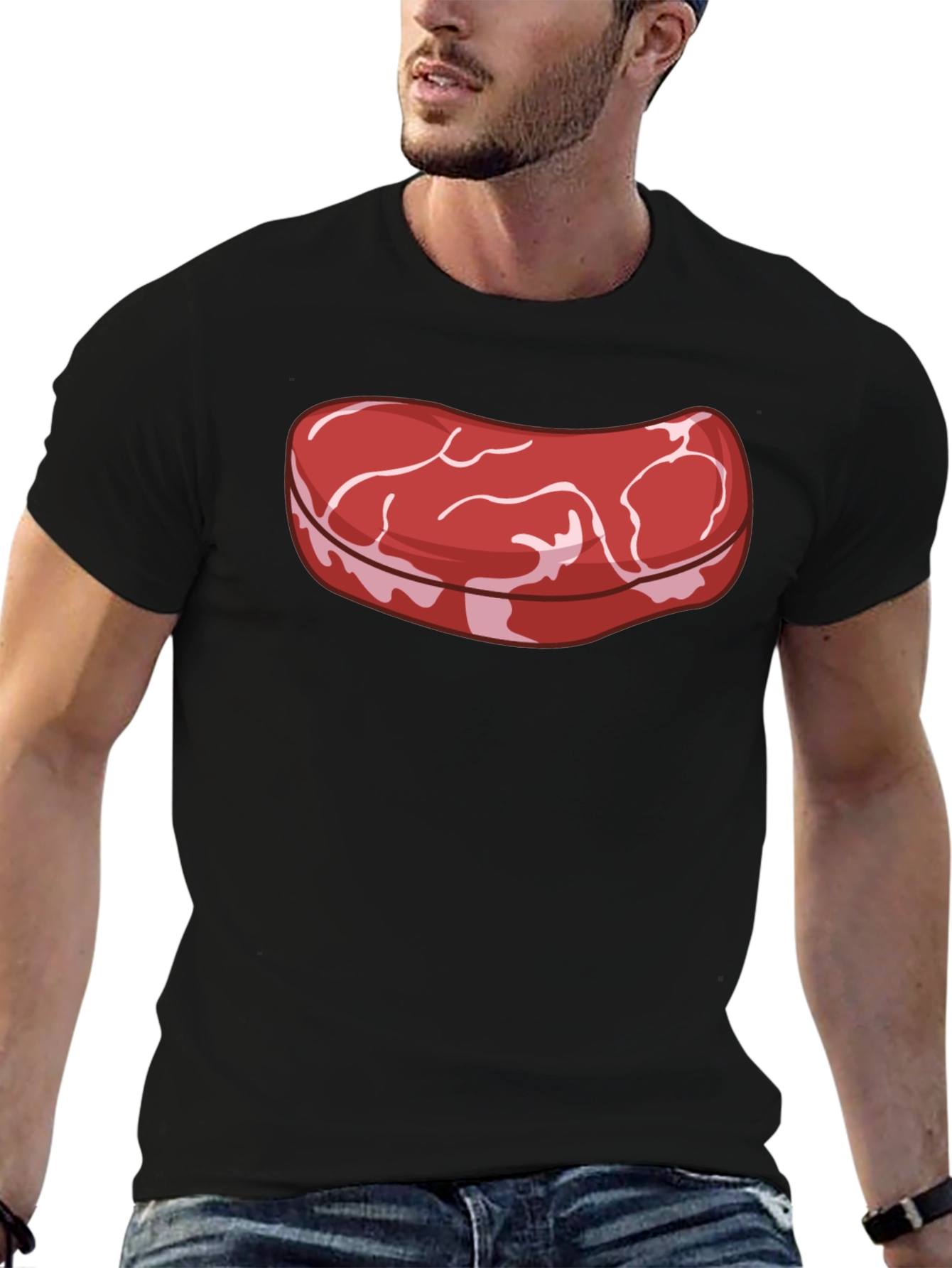 Steak Graphic T-Shirt - Novelty Food Tee