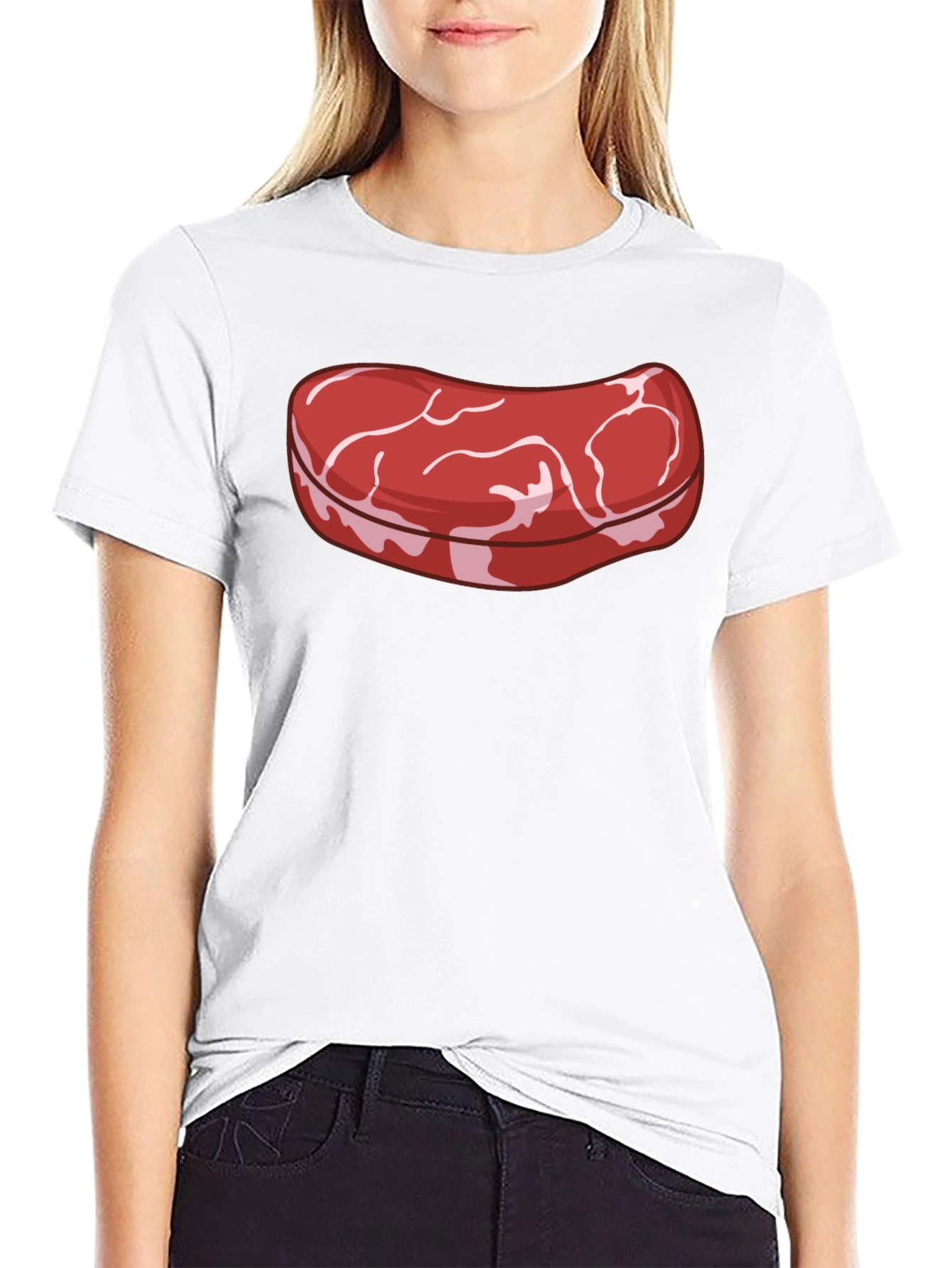 Steak Graphic T-Shirt - Novelty Food Tee