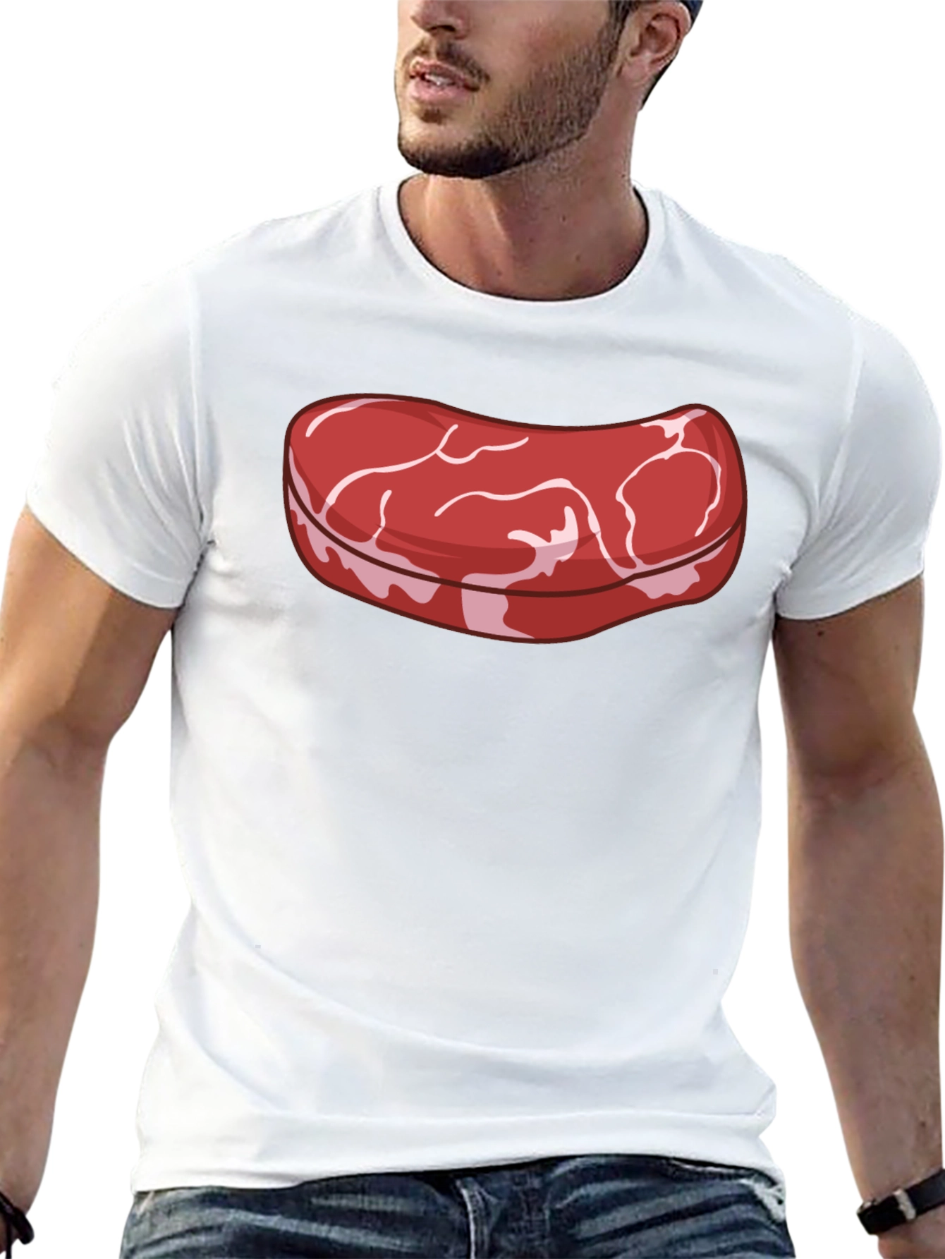 Steak Graphic T-Shirt - Novelty Food Tee
