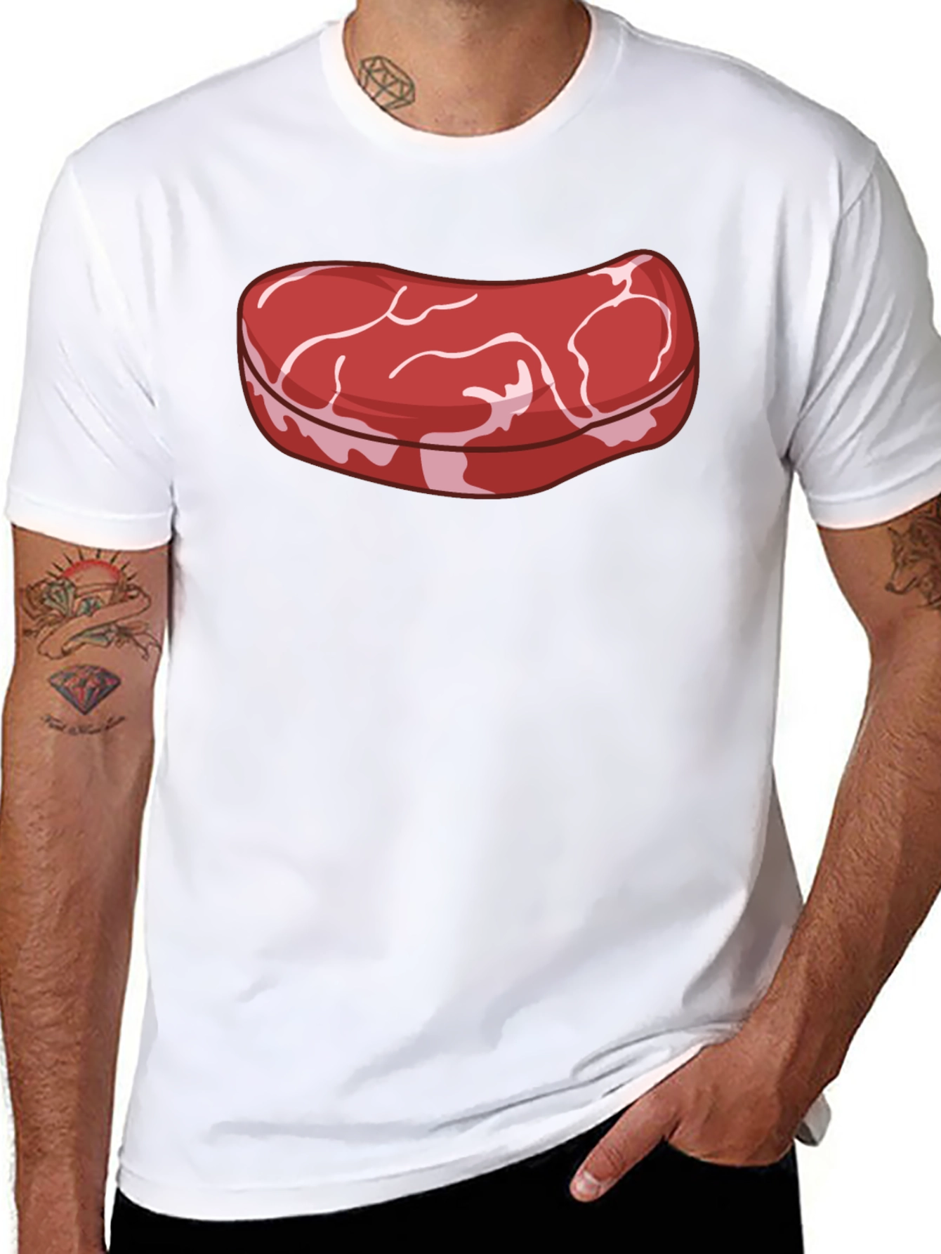 Steak Graphic T-Shirt - Novelty Food Tee