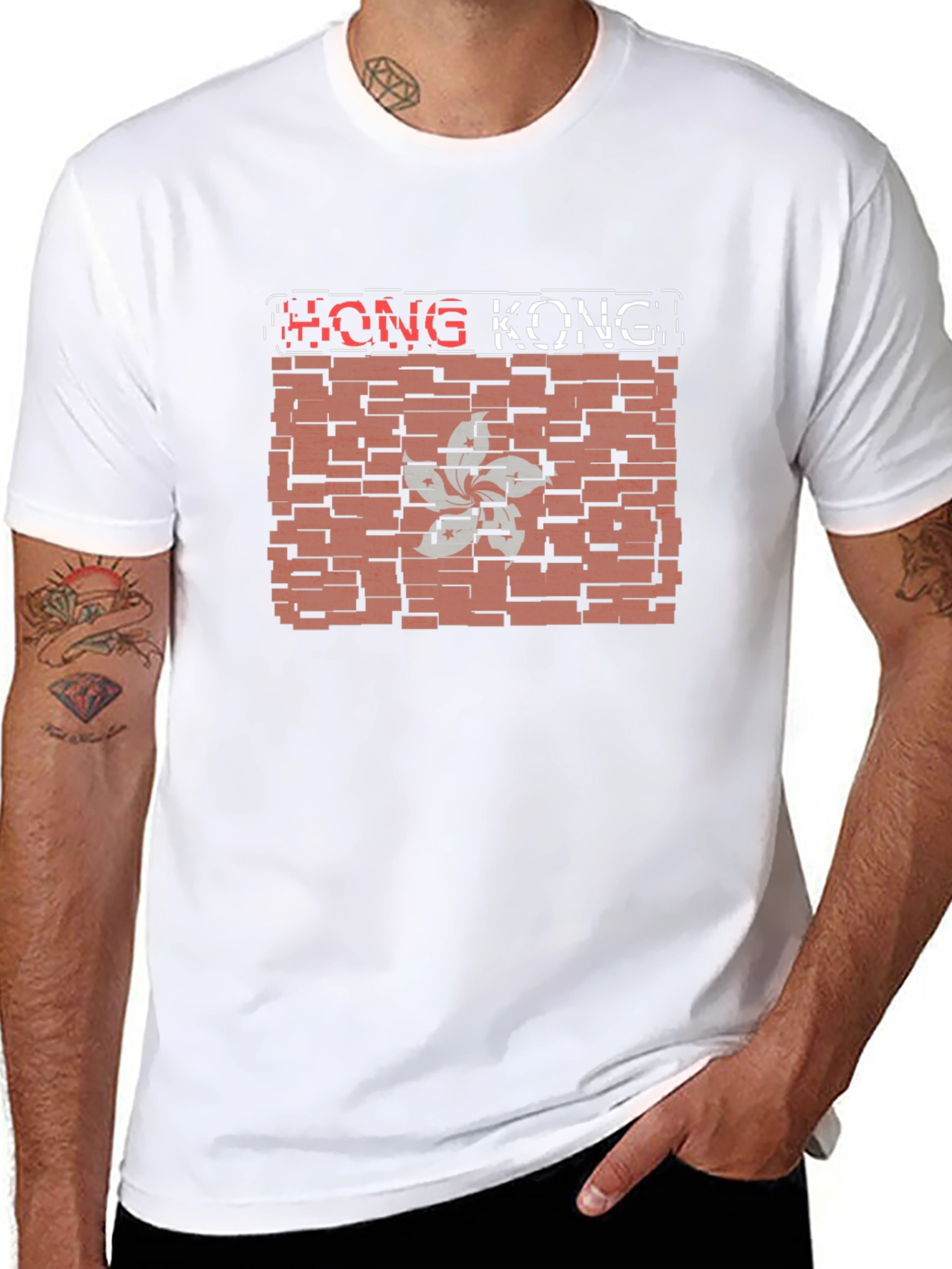 Hong Kong Brick Flag Graphic T-Shirt