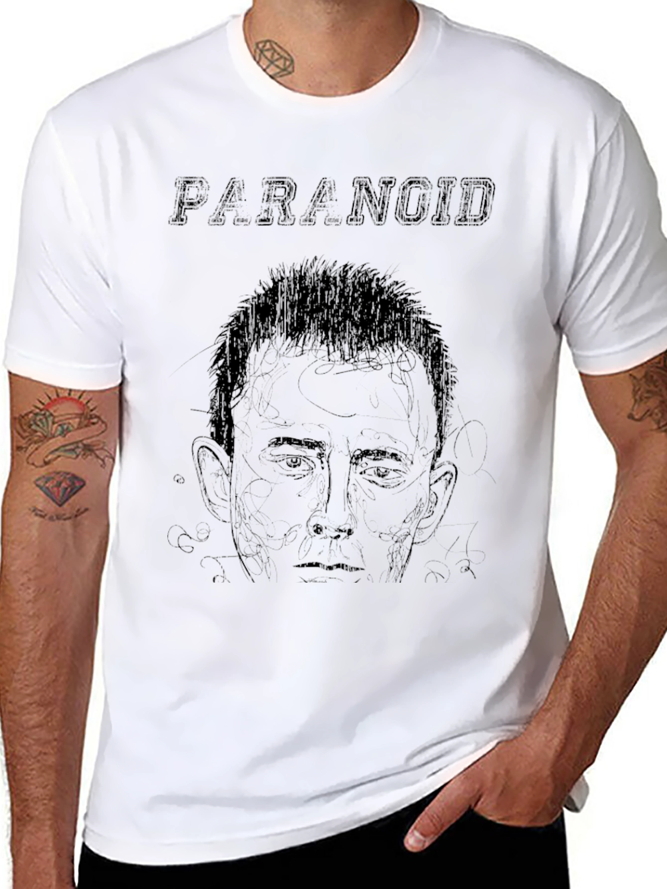 Paranoid Portrait Black T-Shirt