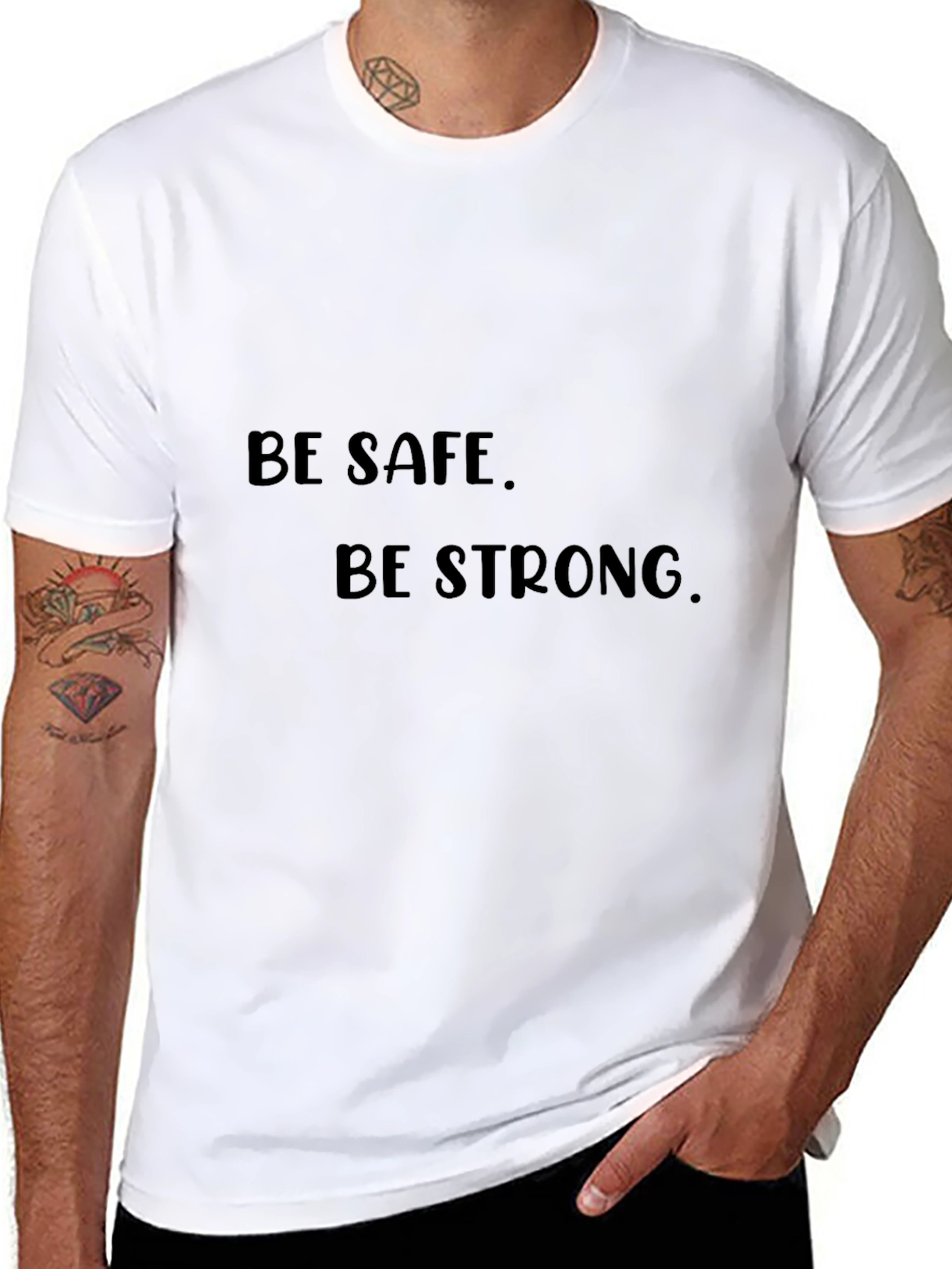 Be Safe Be Strong Black Graphic Tee
