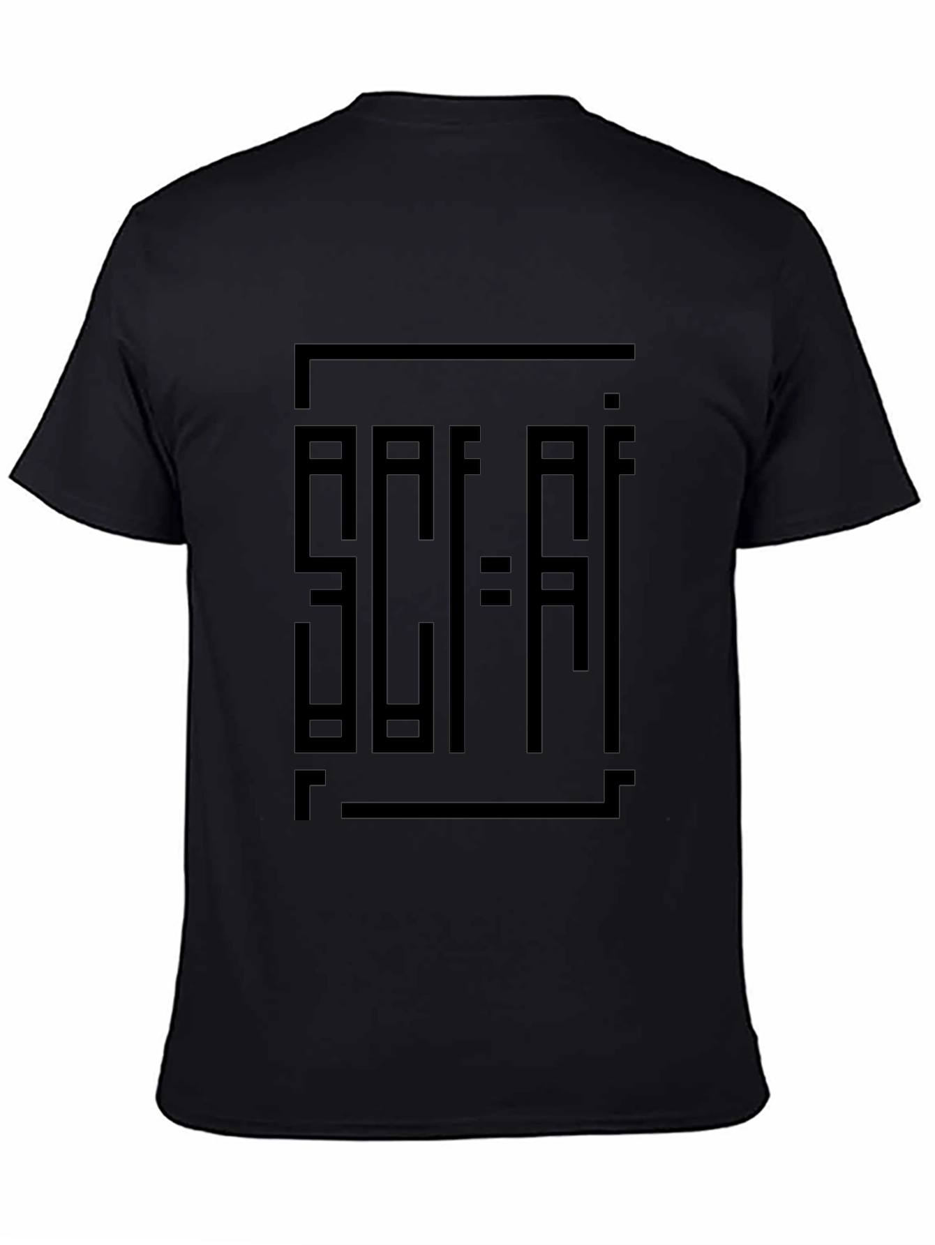 Abstract Sci-Fi Graphic Black T-Shirt
