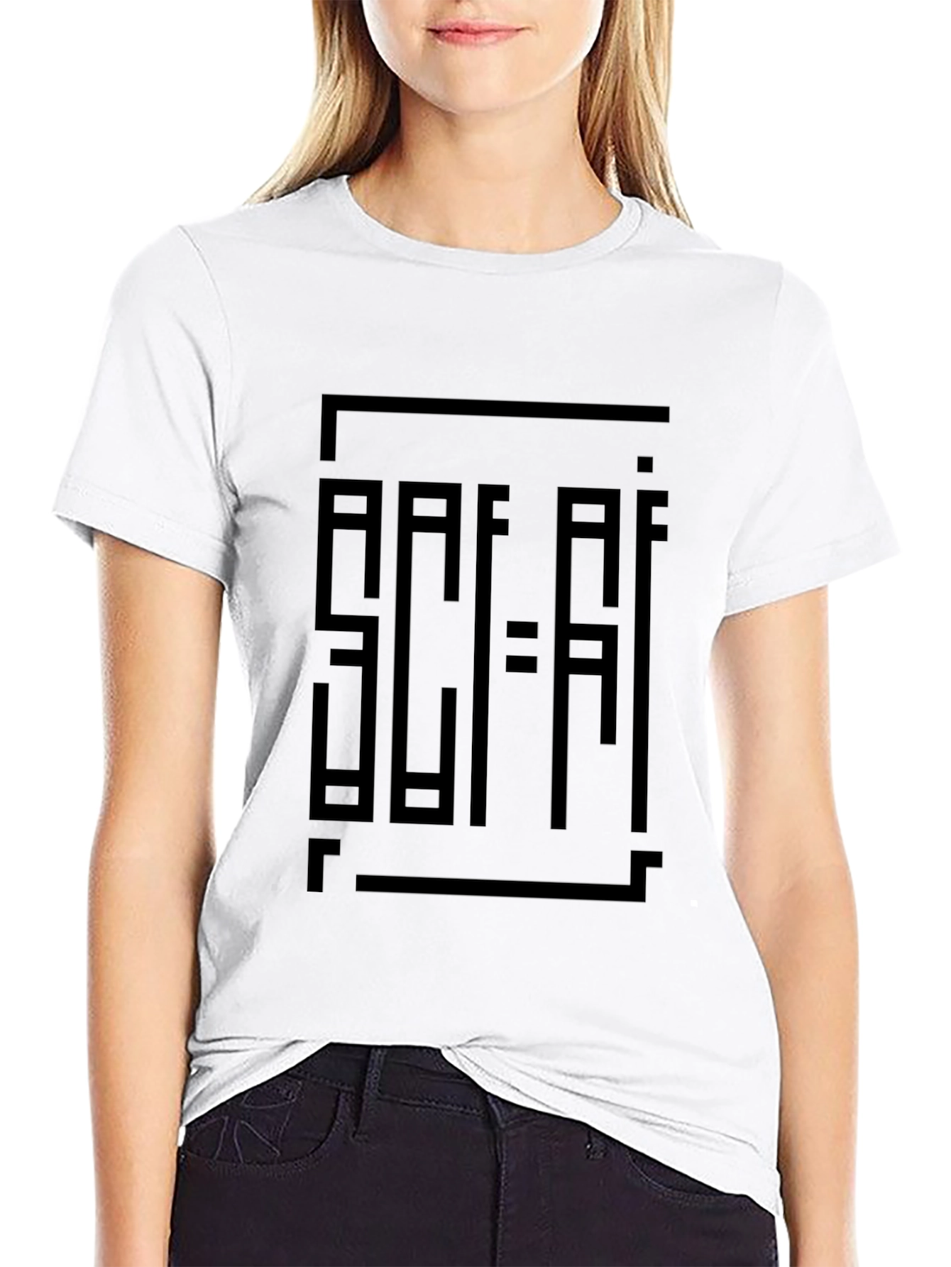 Abstract Sci-Fi Graphic Black T-Shirt