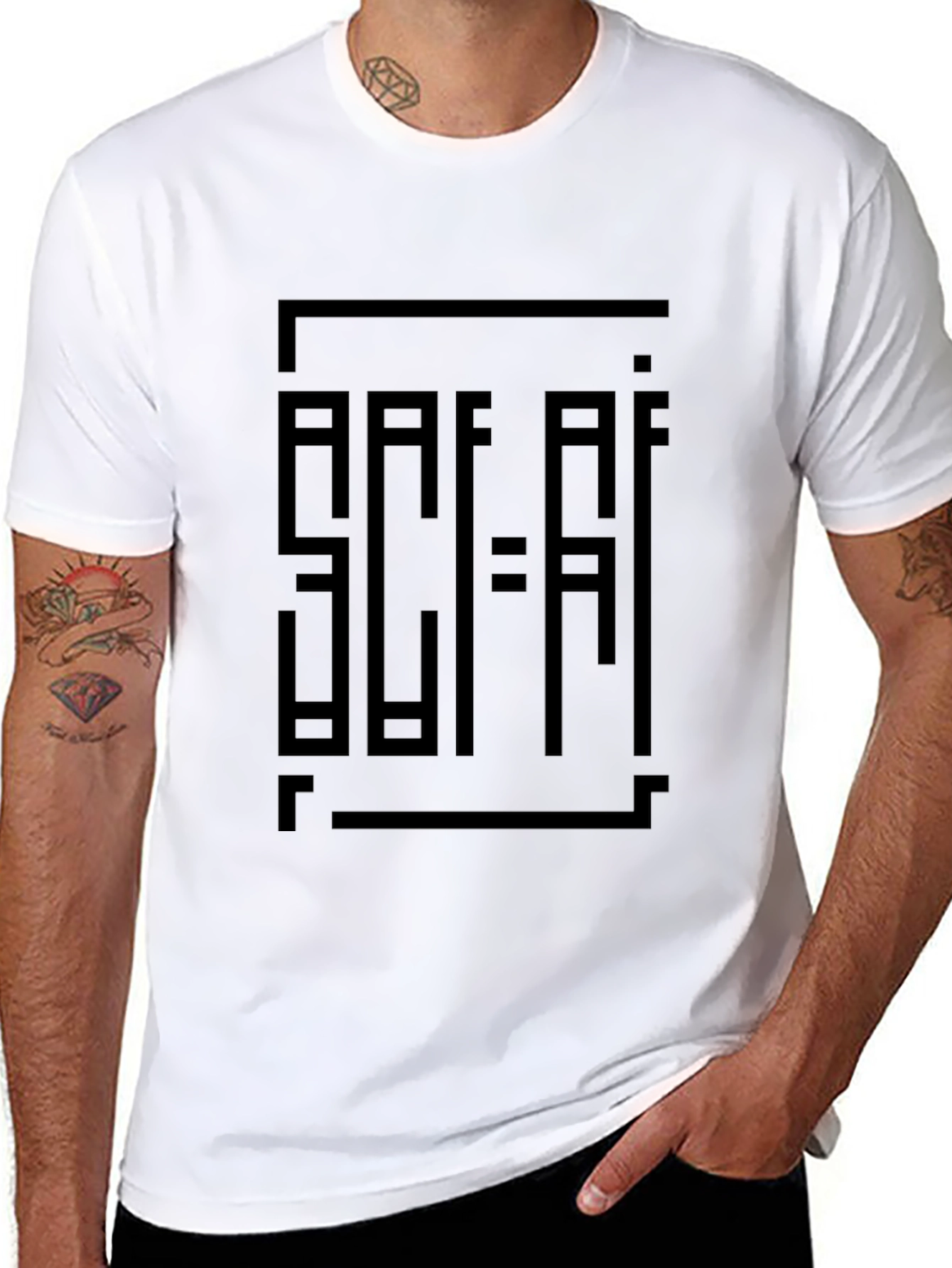 Abstract Sci-Fi Graphic Black T-Shirt