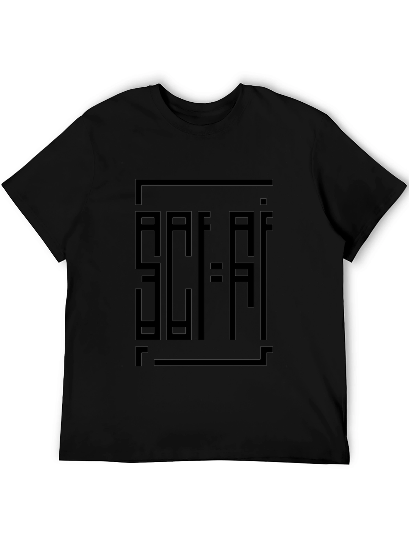 Abstract Sci-Fi Graphic Black T-Shirt