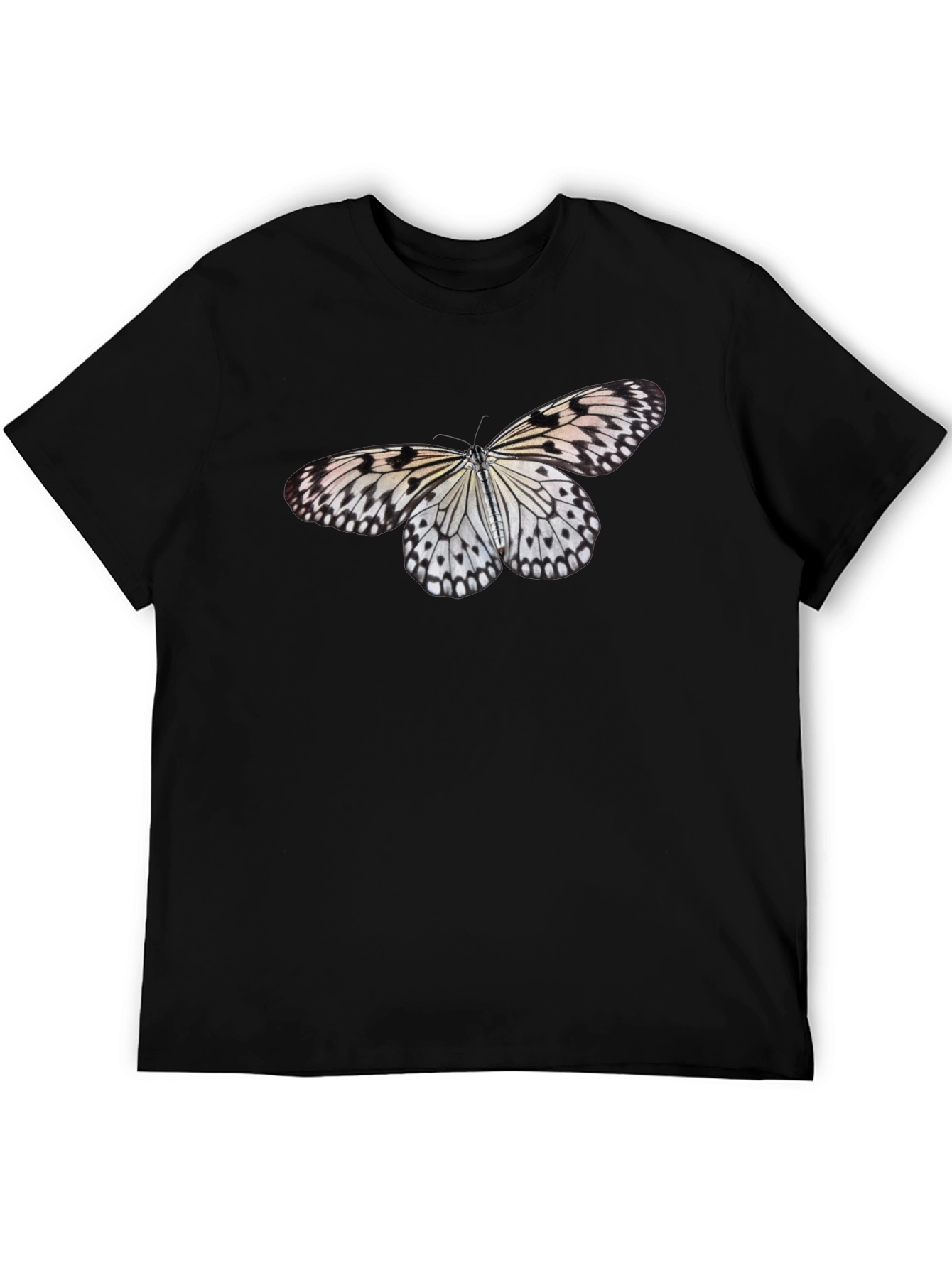 Butterfly Print Black T-Shirt