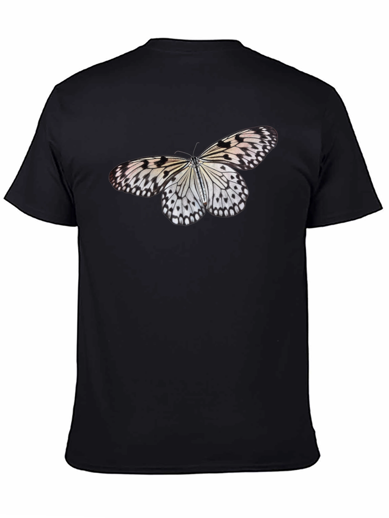 Butterfly Print Black T-Shirt