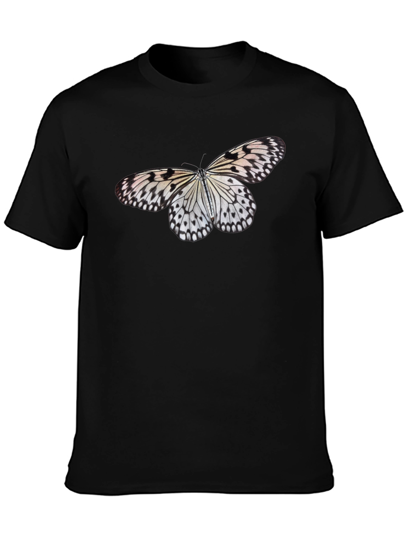 Butterfly Print Black T-Shirt