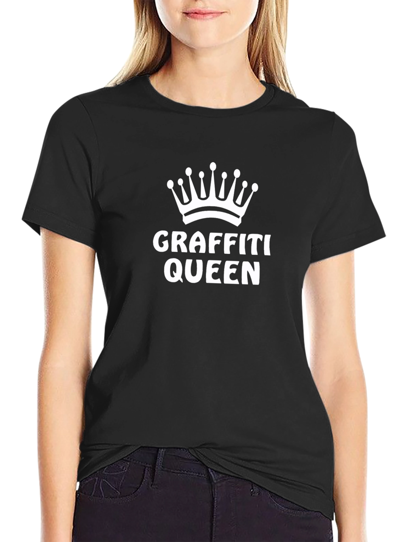 Graffiti Queen Black T-Shirt - Street Art Style