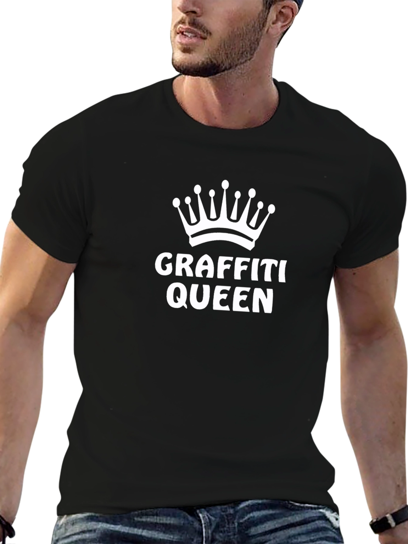 Graffiti Queen Black T-Shirt - Street Art Style
