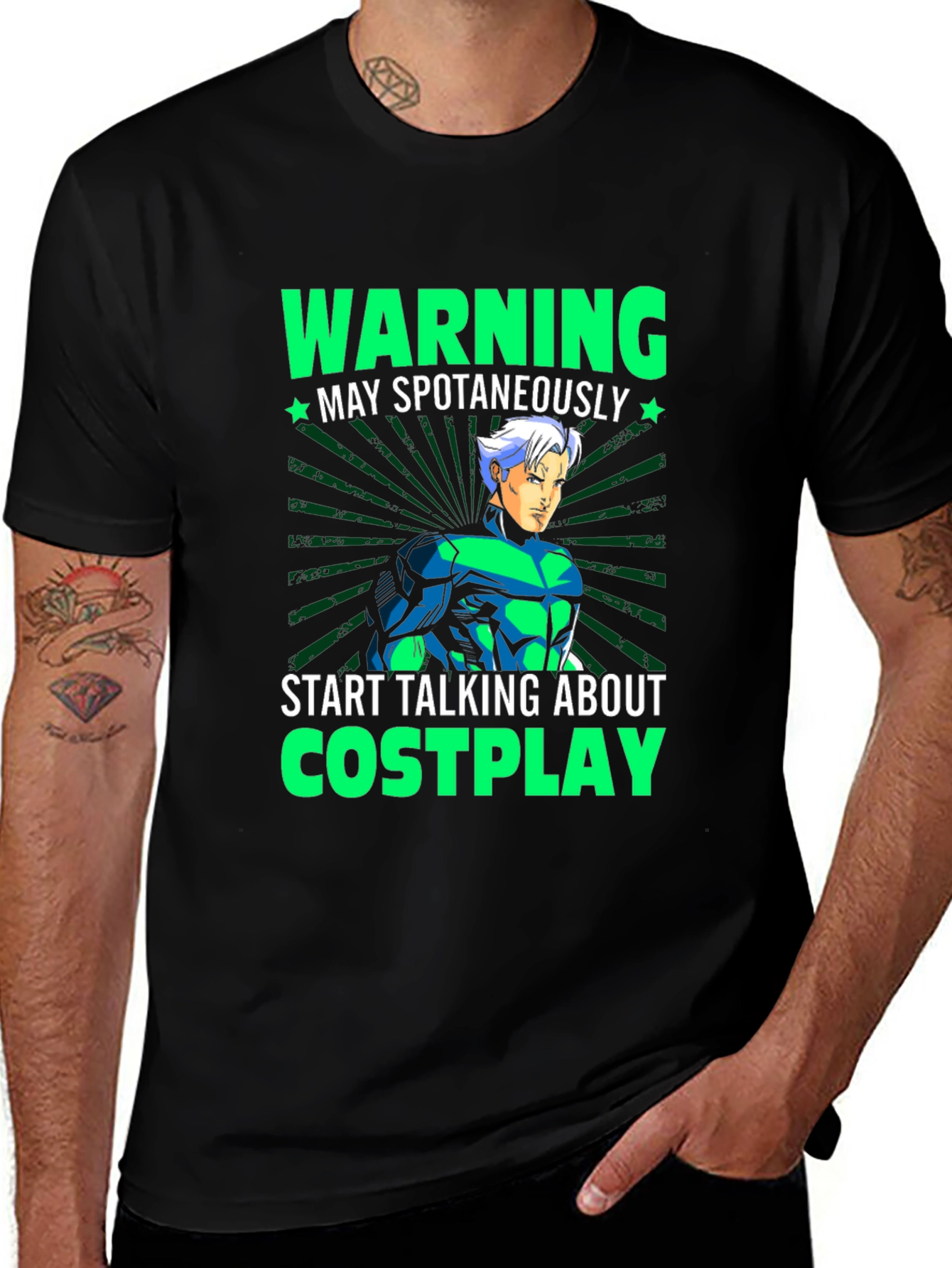 Warning May Spontaneously Talk Cosplay T-Shirt