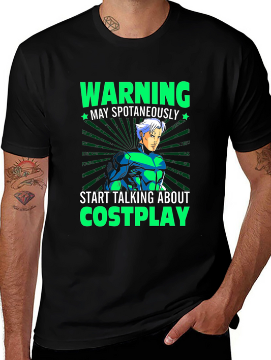 Warning May Spontaneously Talk Cosplay T-Shirt