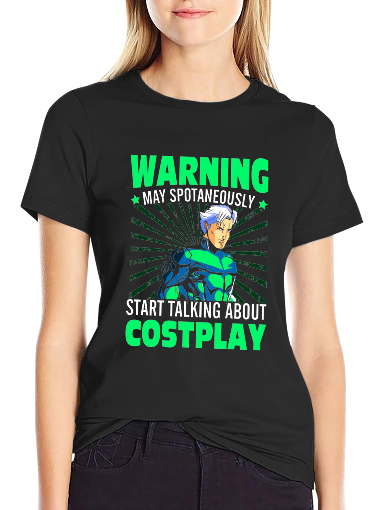 Warning May Spontaneously Talk Cosplay T-Shirt