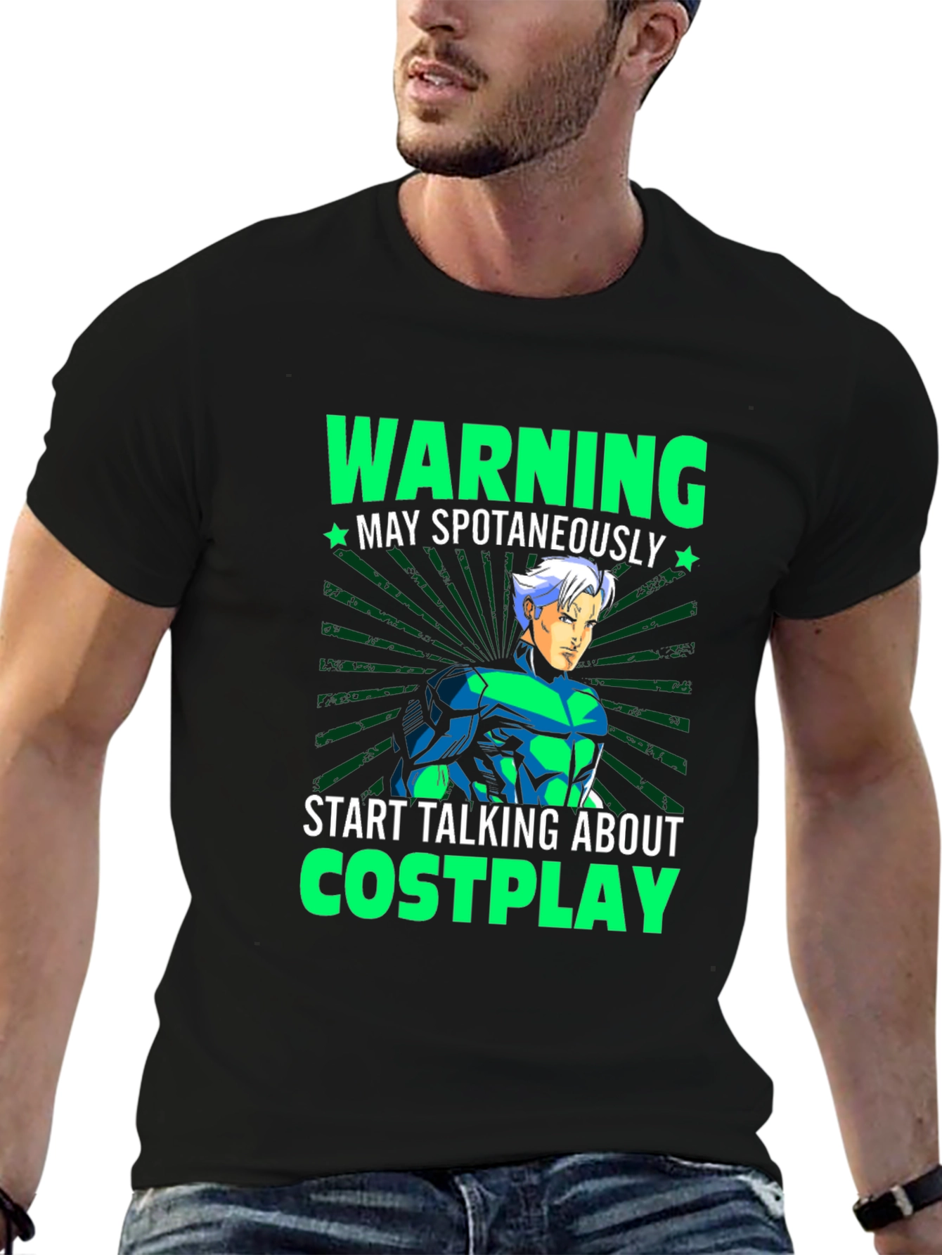 Warning May Spontaneously Talk Cosplay T-Shirt