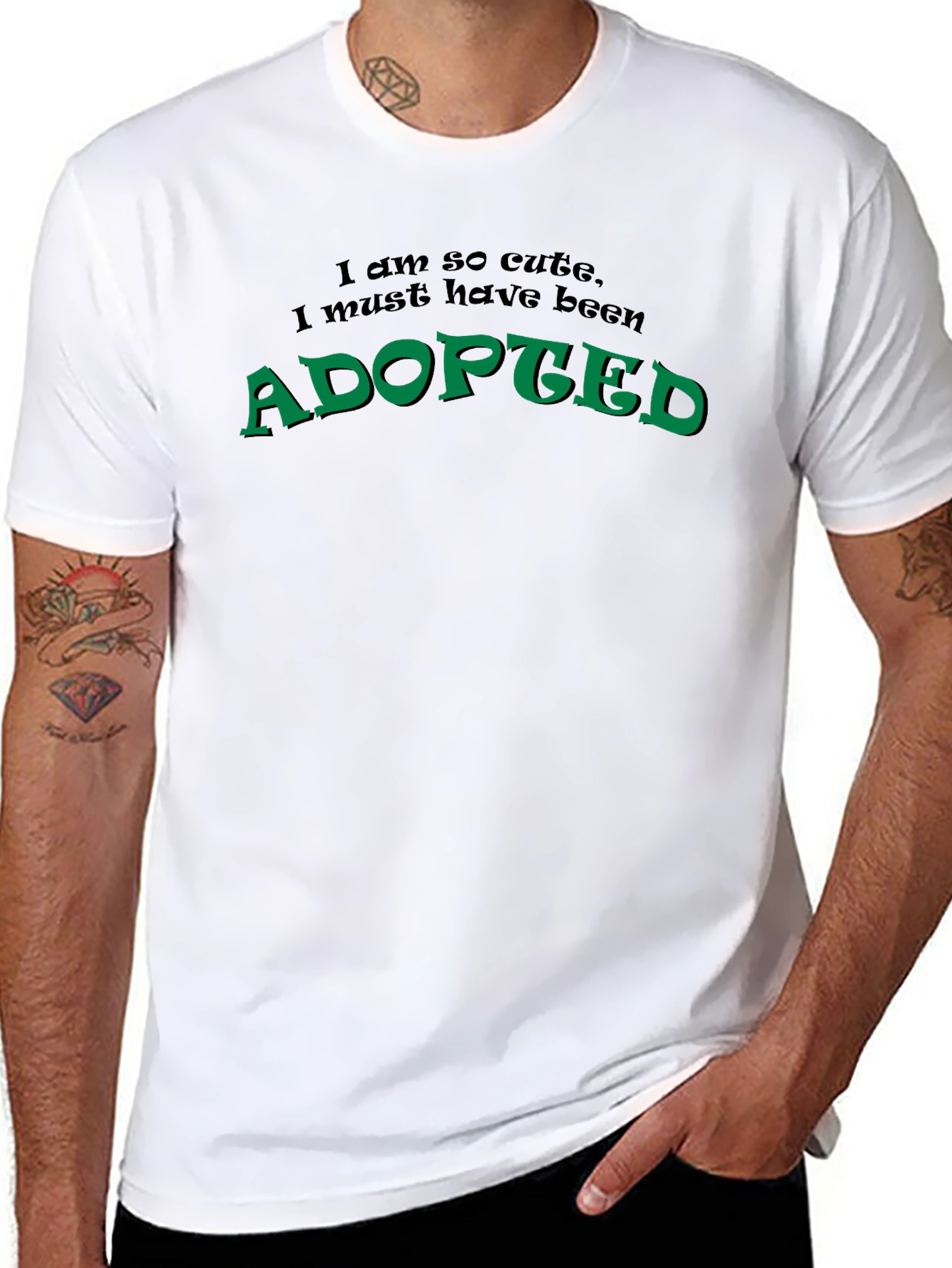 Adopted Cute Funny Novelty Black T-Shirt