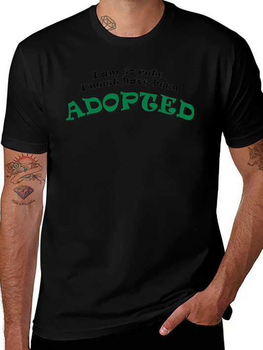 Adopted Cute Funny Novelty Black T-Shirt