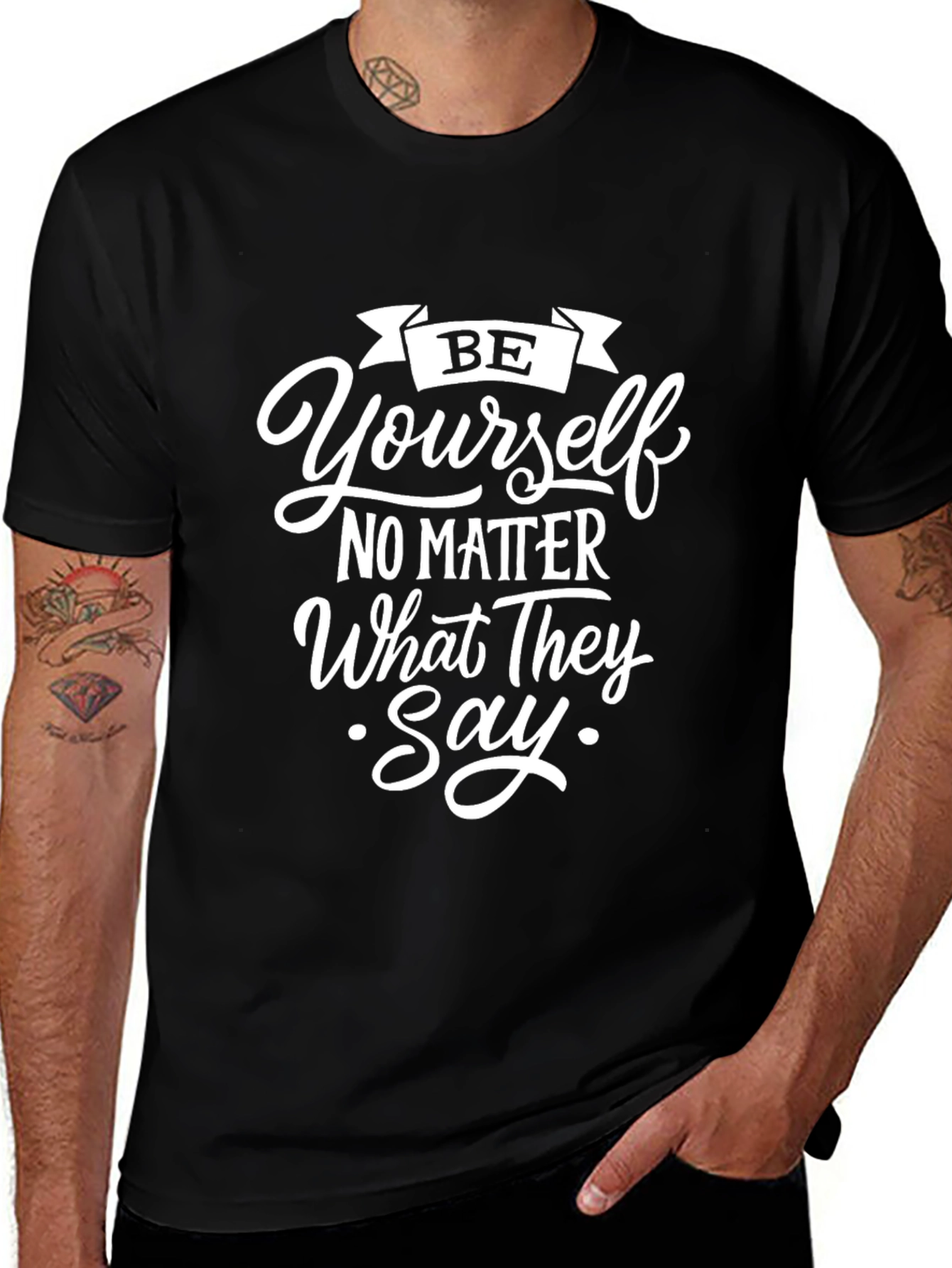 Be Yourself Black Graphic Tee