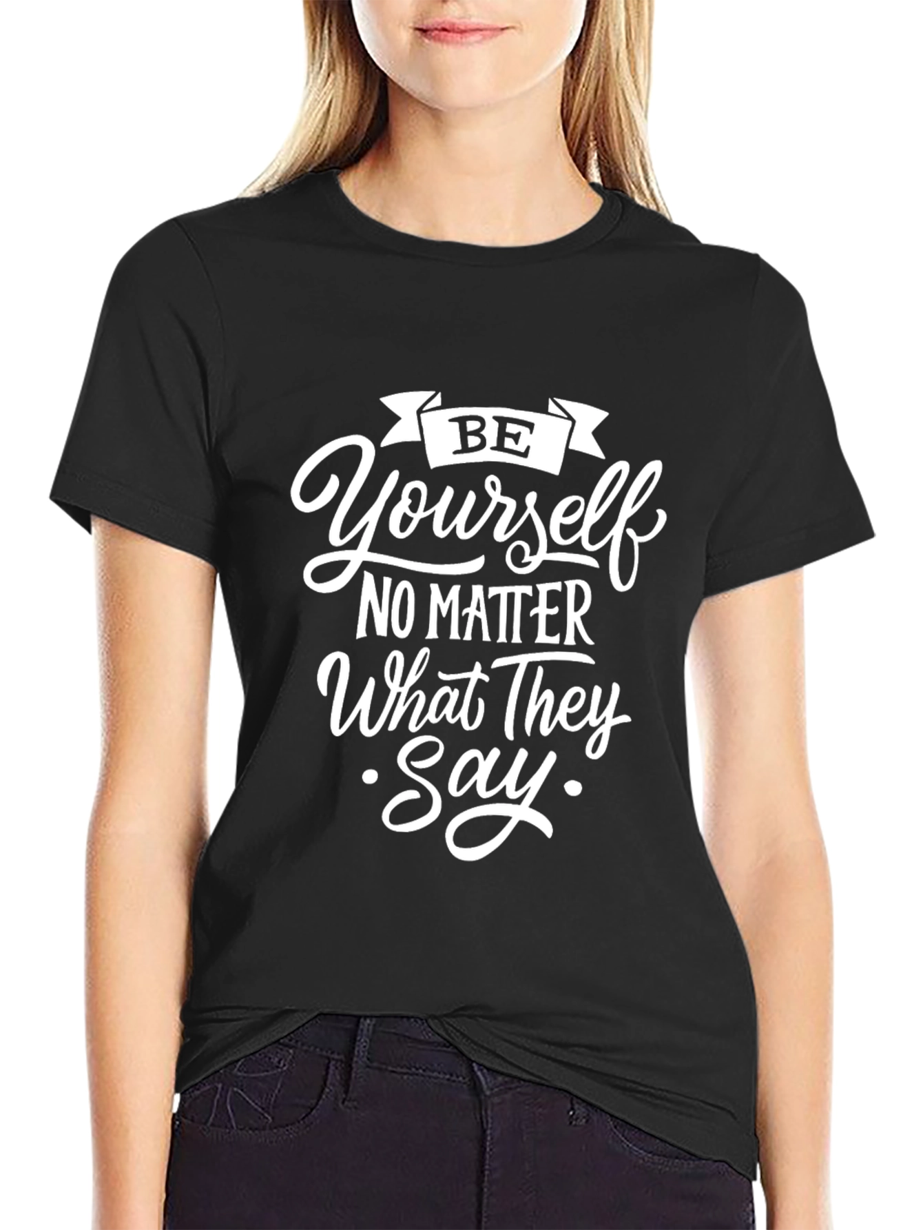 Be Yourself Black Graphic Tee