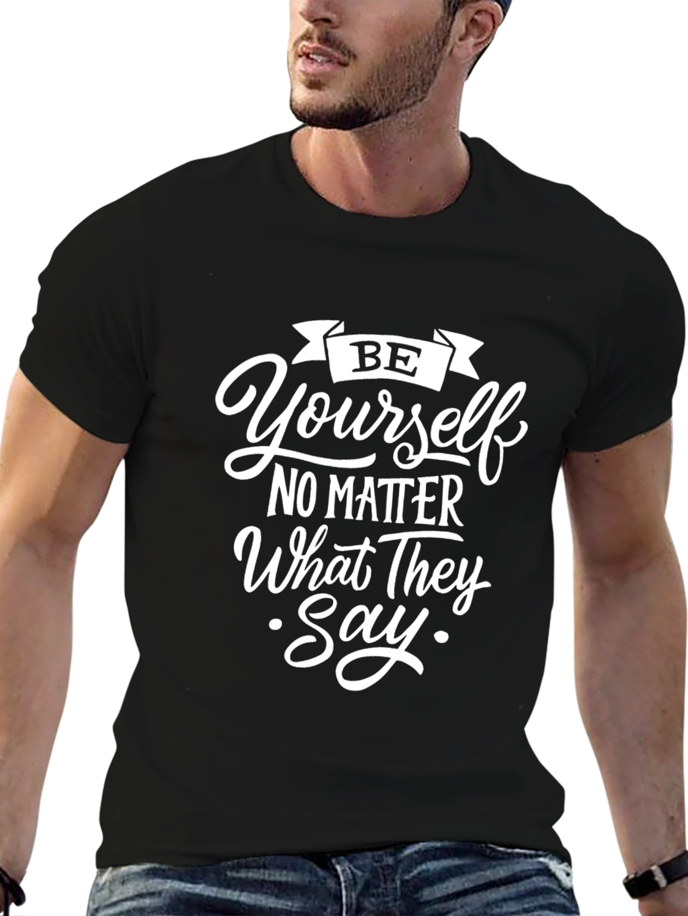 Be Yourself Black Graphic Tee