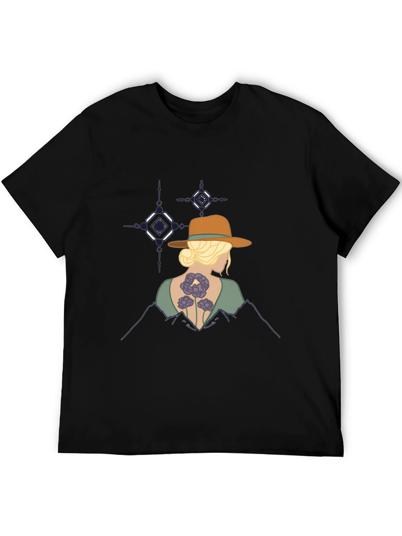 Mountain Sunset Graphic T-Shirt - Black