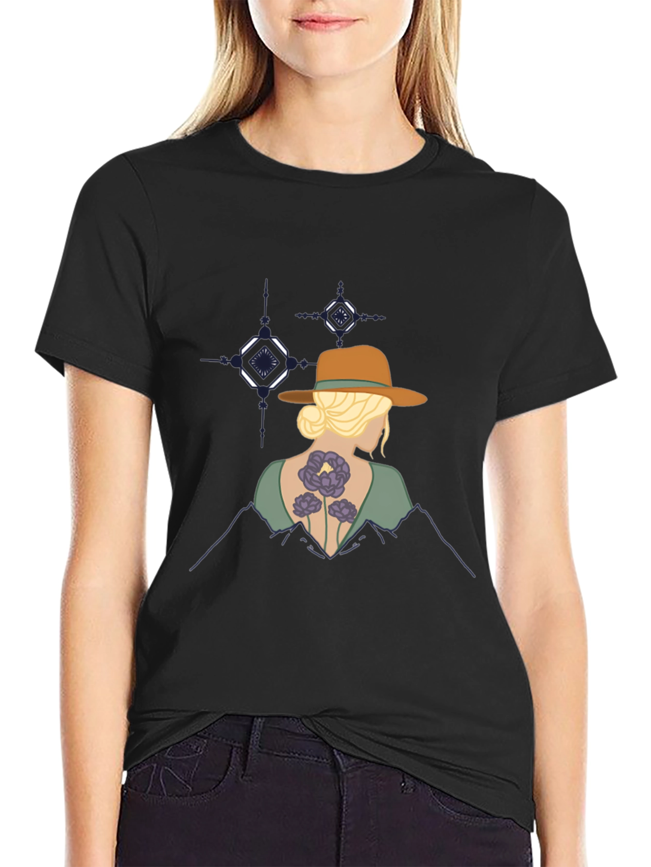 Mountain Sunset Graphic T-Shirt - Black